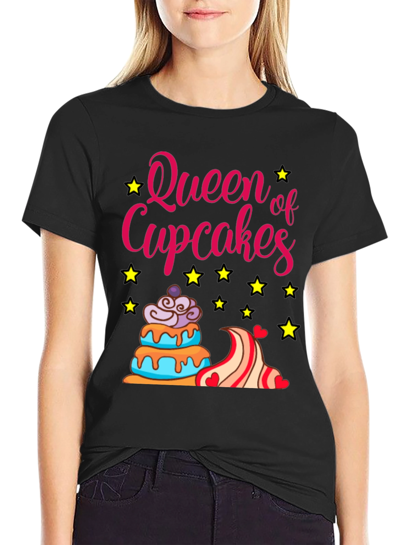 Queen of Cupcakes T-Shirt - Fun Graphic Tee