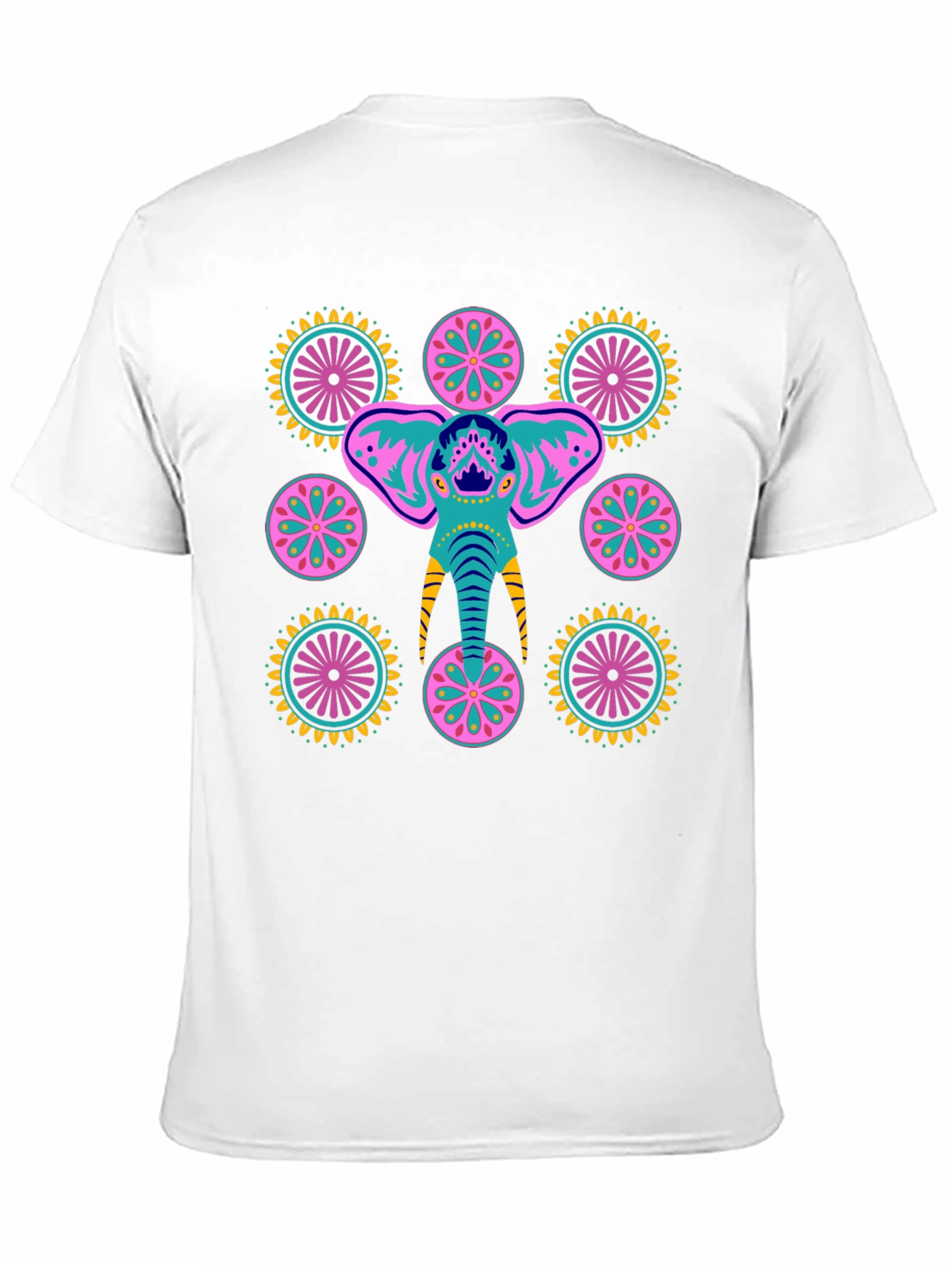 Black Elephant Mandala Graphic T-Shirt