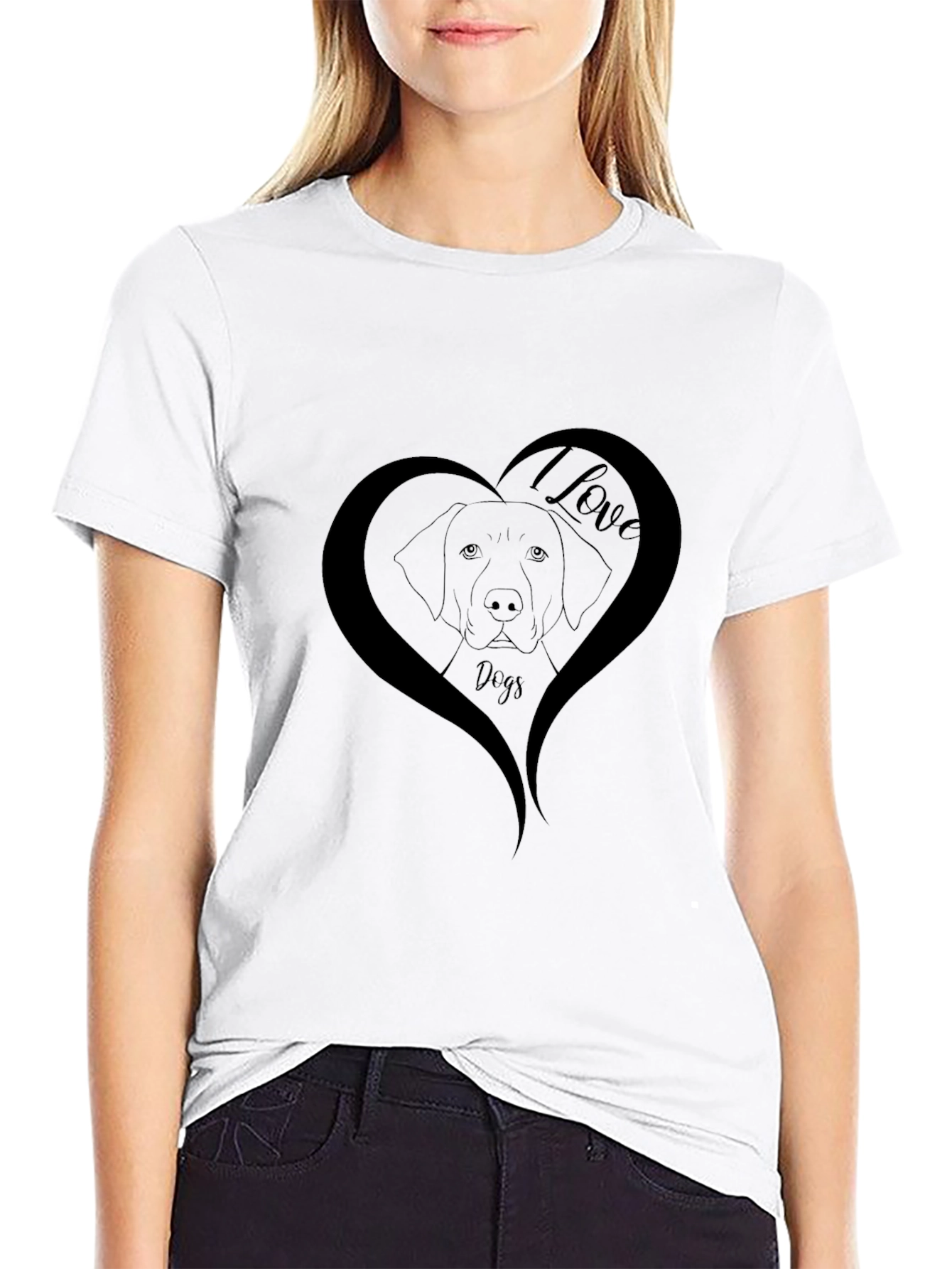 I Love Dogs T-Shirt - Heart Graphic Tee