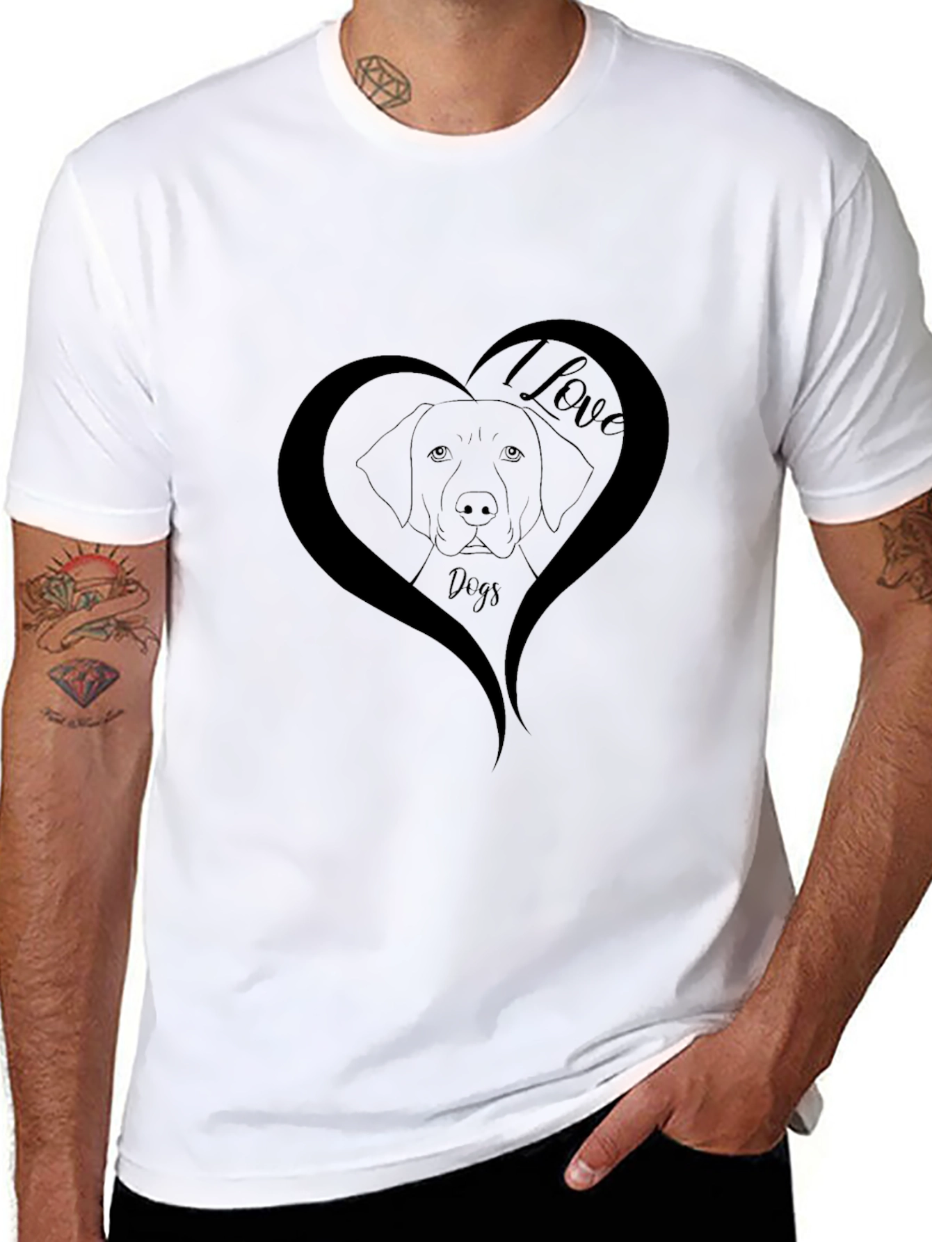 I Love Dogs T-Shirt - Heart Graphic Tee