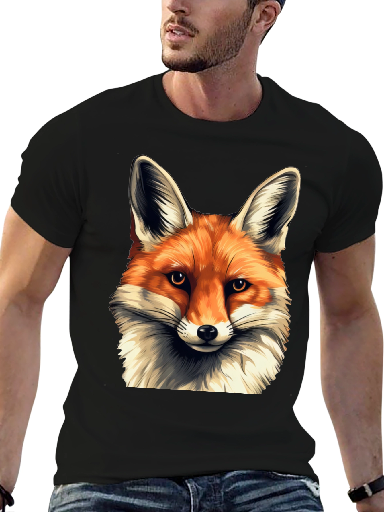 Fox Head Graphic T-Shirt - Soft Cotton Blend Tee