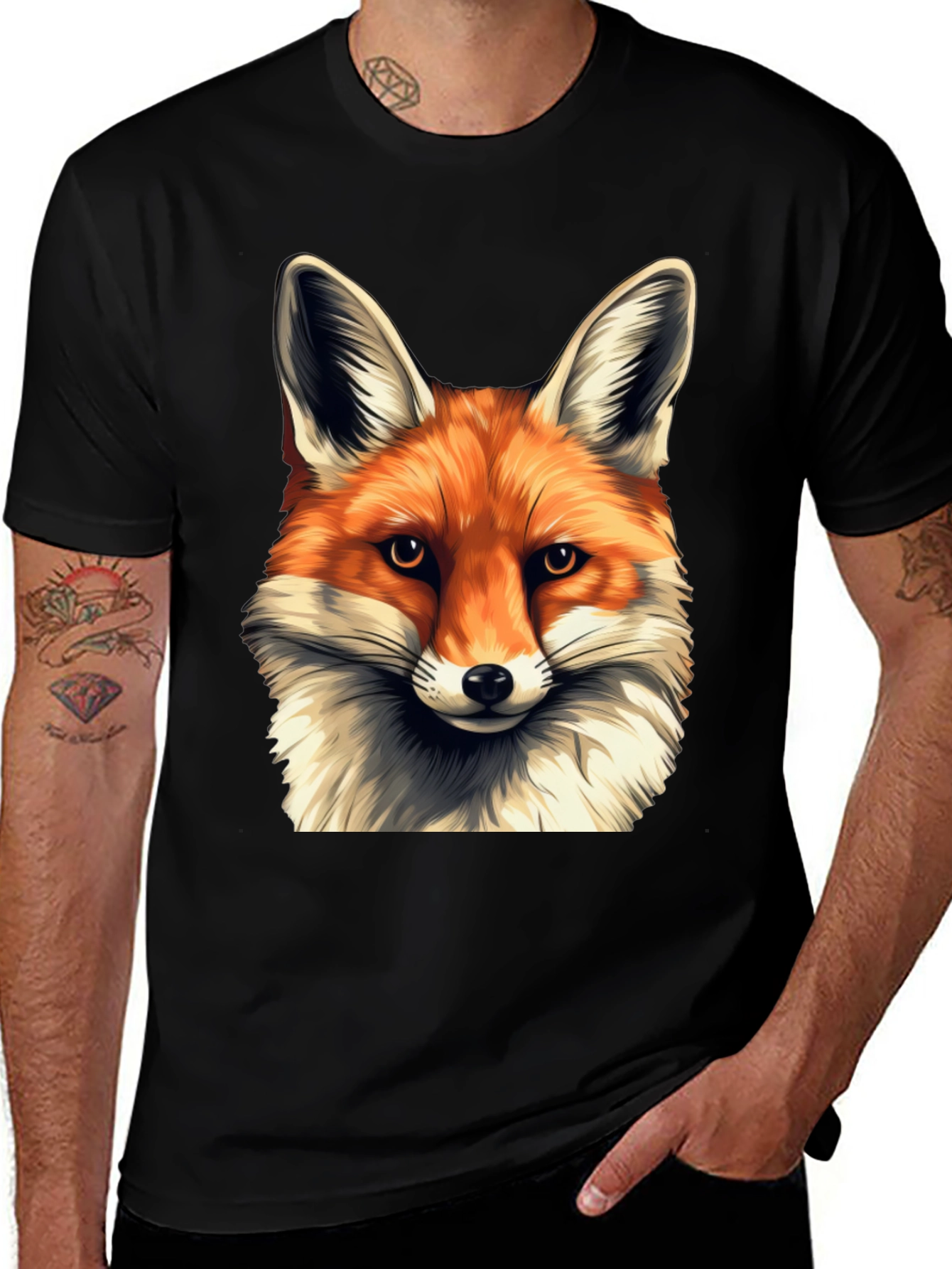 Fox Head Graphic T-Shirt - Soft Cotton Blend Tee