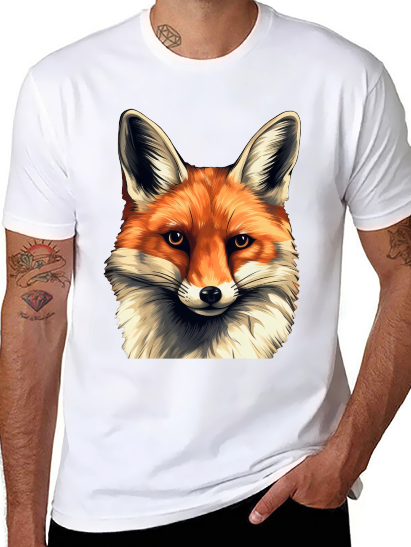 Fox Head Graphic T-Shirt - Soft Cotton Blend Tee