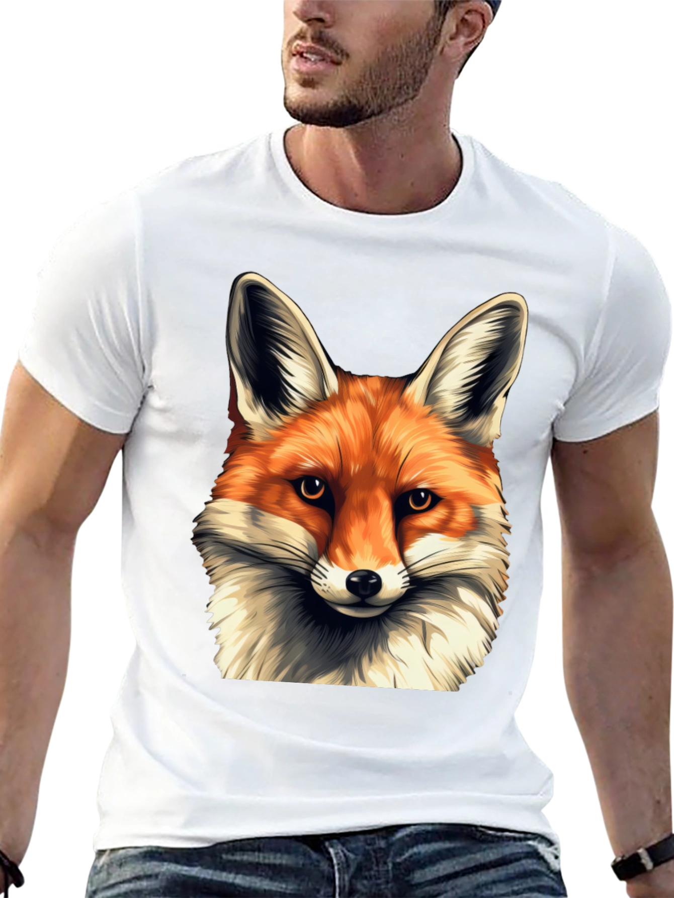 Fox Head Graphic T-Shirt - Soft Cotton Blend Tee