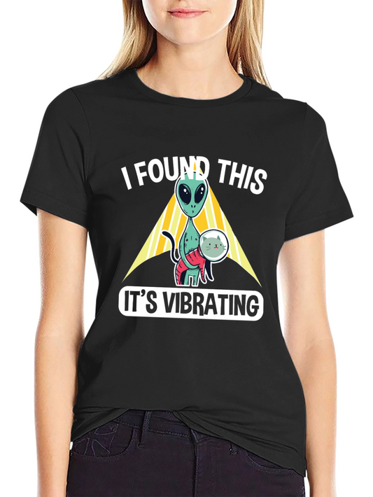 Alien Cat Vibrating Funny Graphic T-Shirt