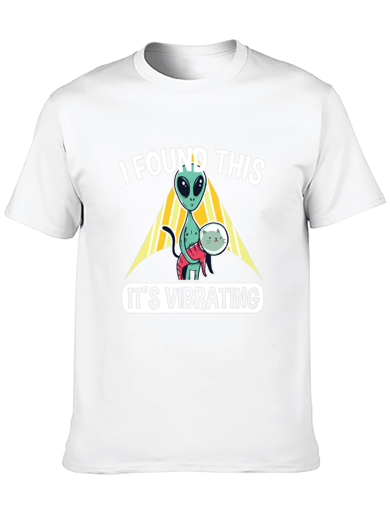 Alien Cat Vibrating Funny Graphic T-Shirt