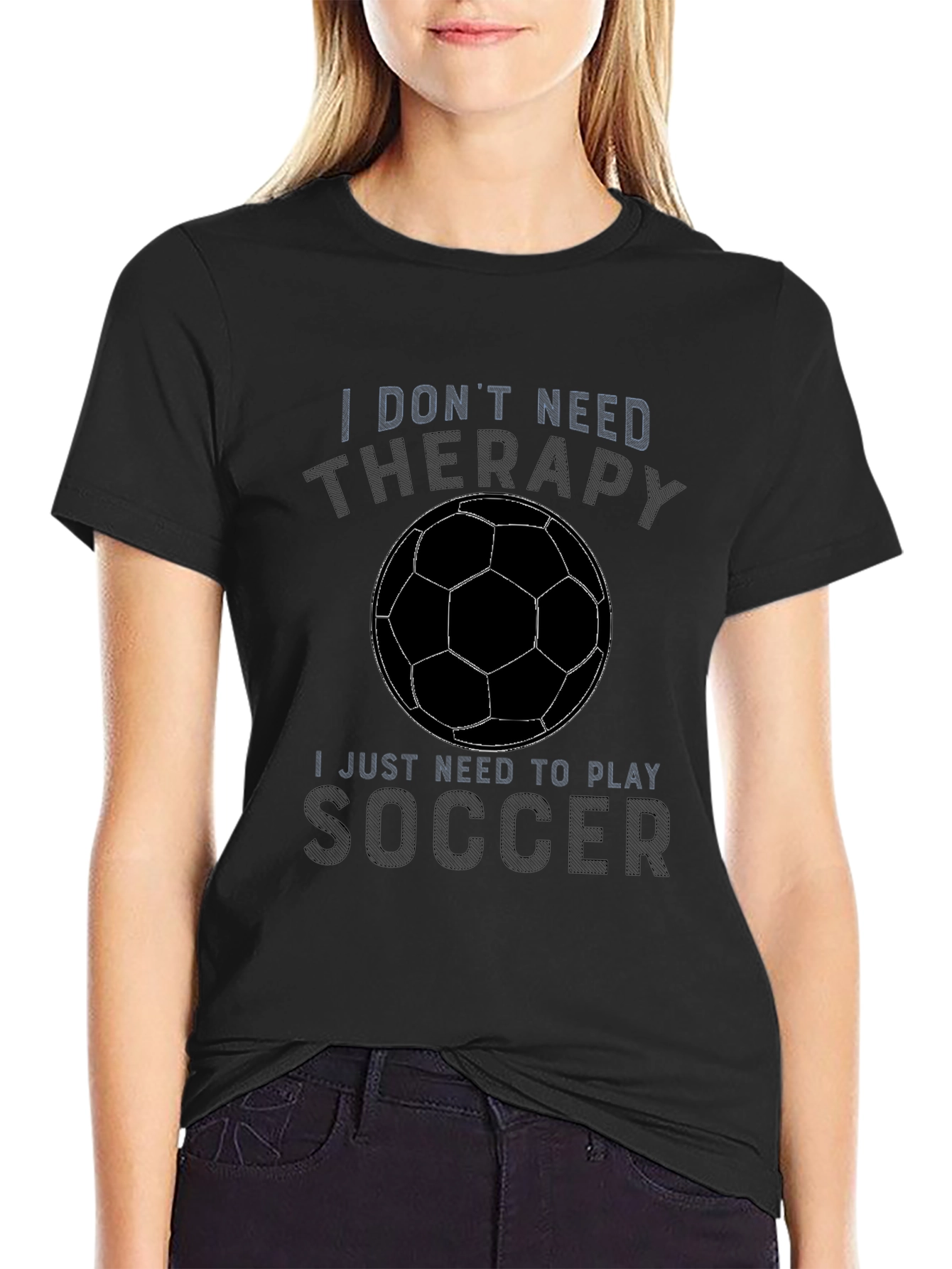 Soccer Therapy Graphic T-Shirt - Black