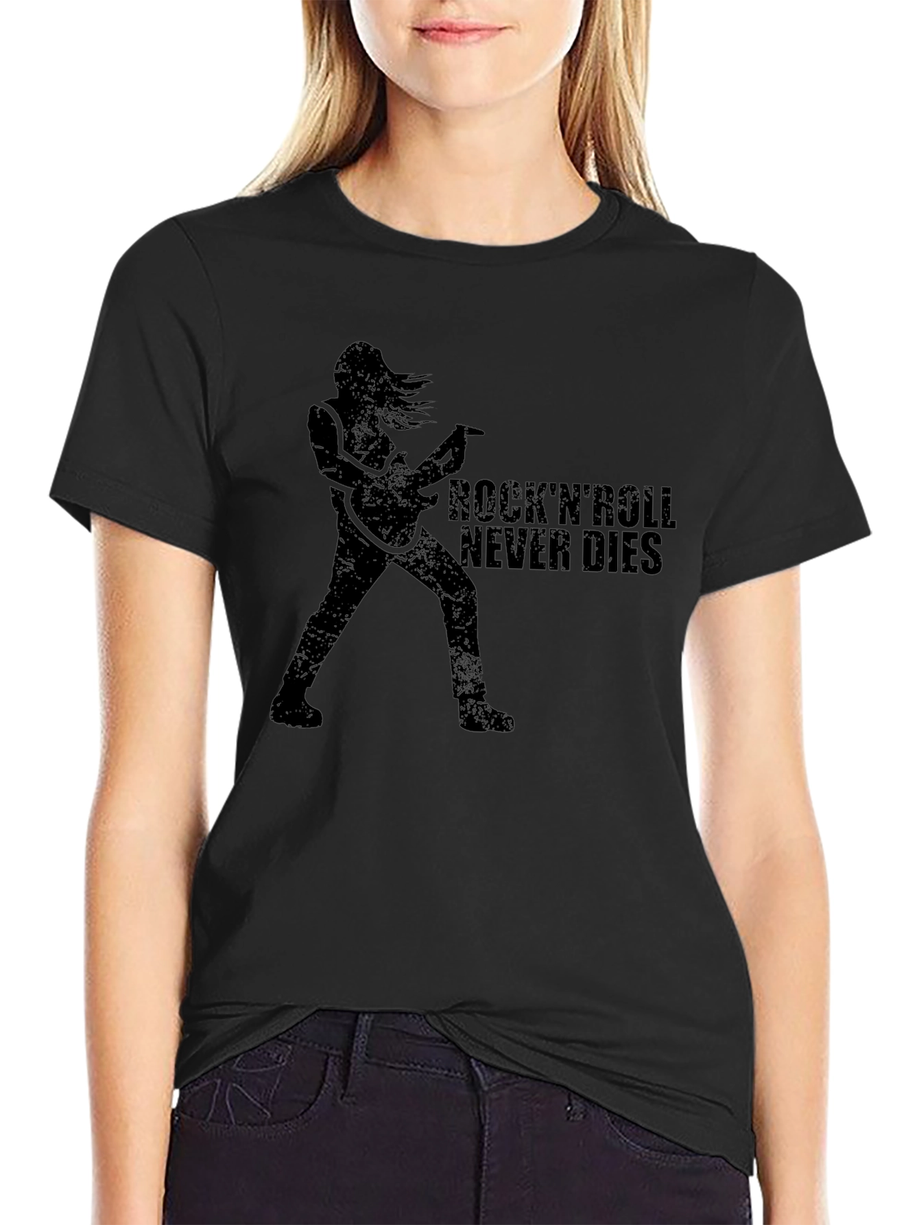 RocknRoll Never Dies T-Shirt - Black Graphic Tee