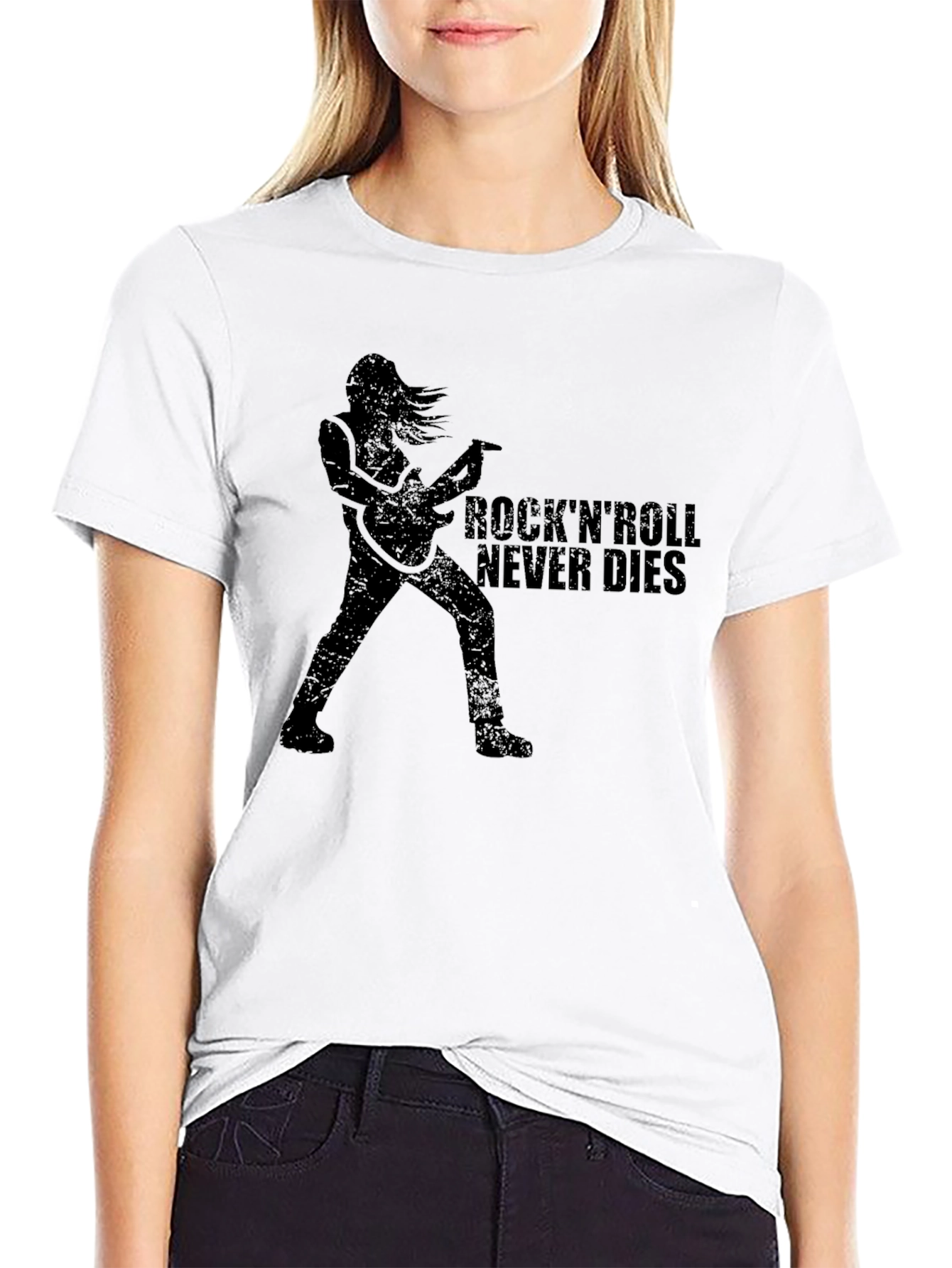 RocknRoll Never Dies T-Shirt - Black Graphic Tee