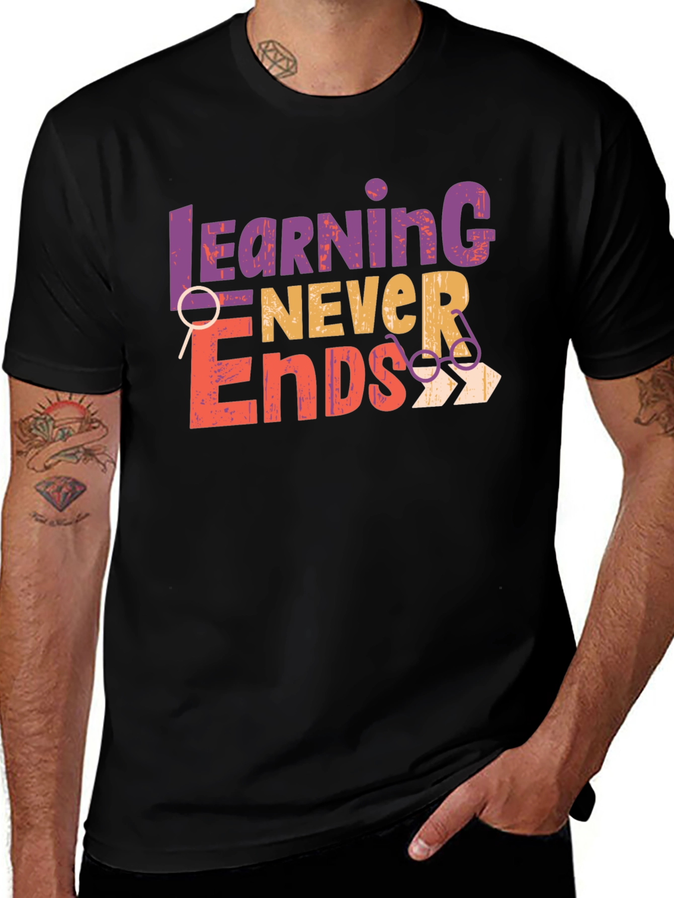 Learning Never Ends Graphic Tee