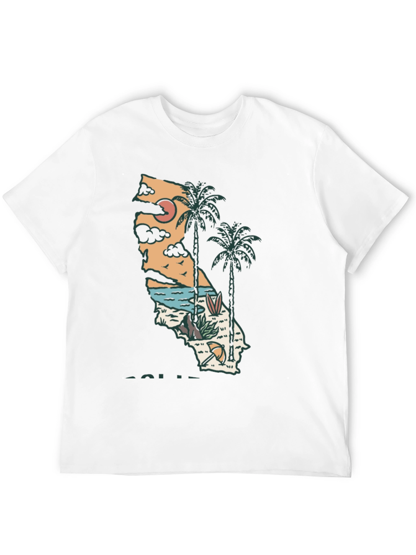 California Graphic Tee - Surf Palm Design