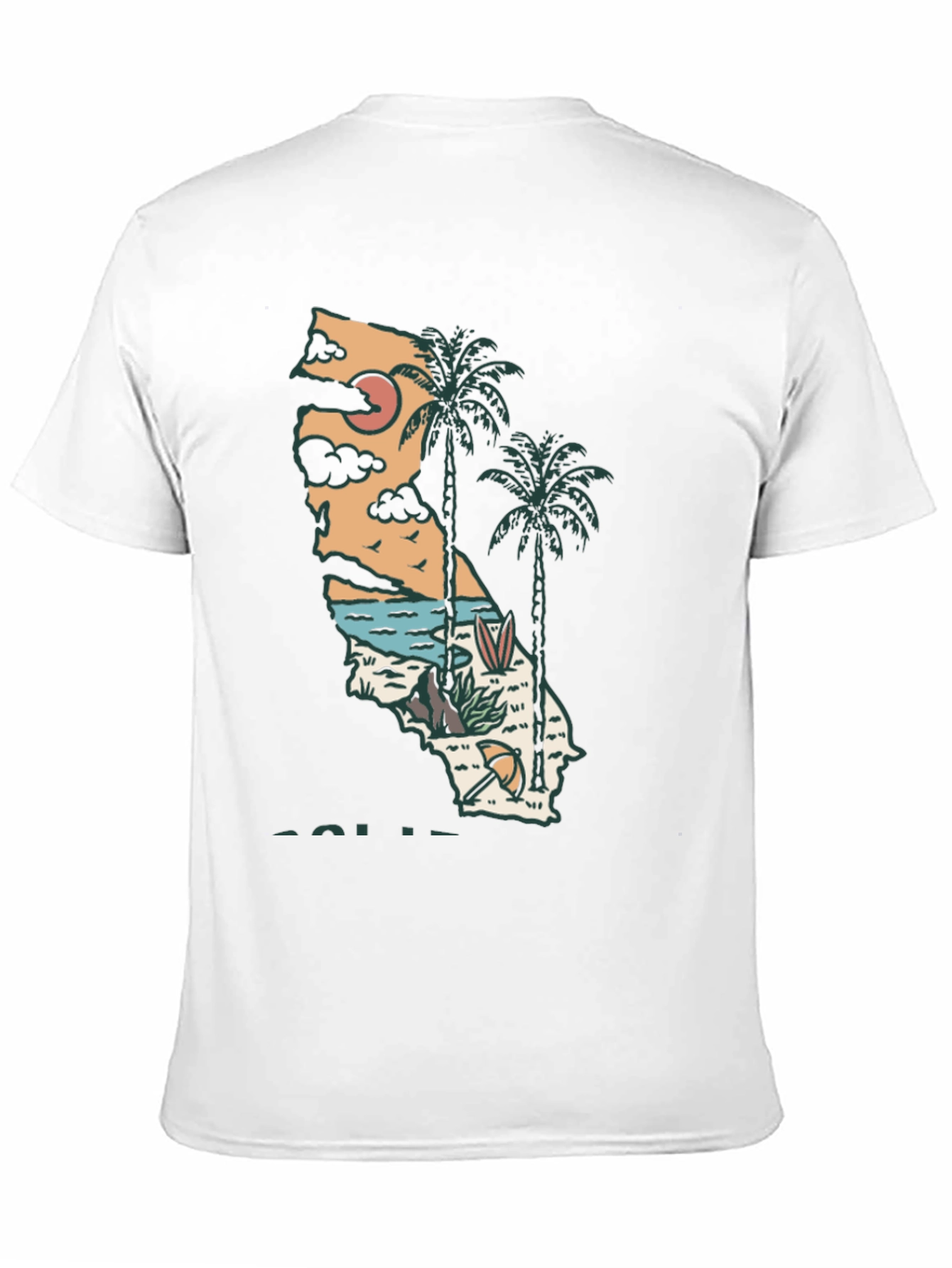 California Graphic Tee - Surf Palm Design
