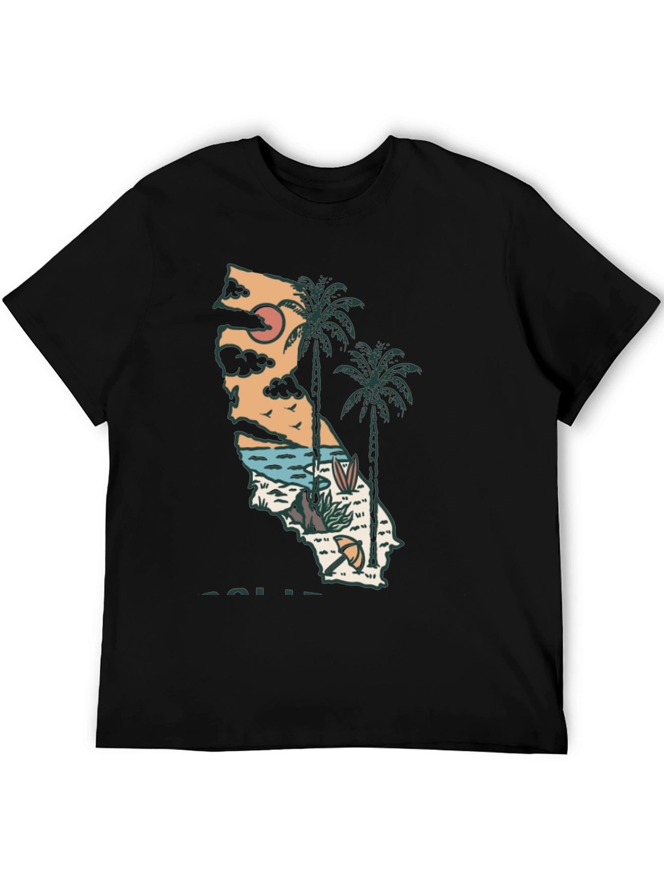 California Graphic Tee - Surf Palm Design