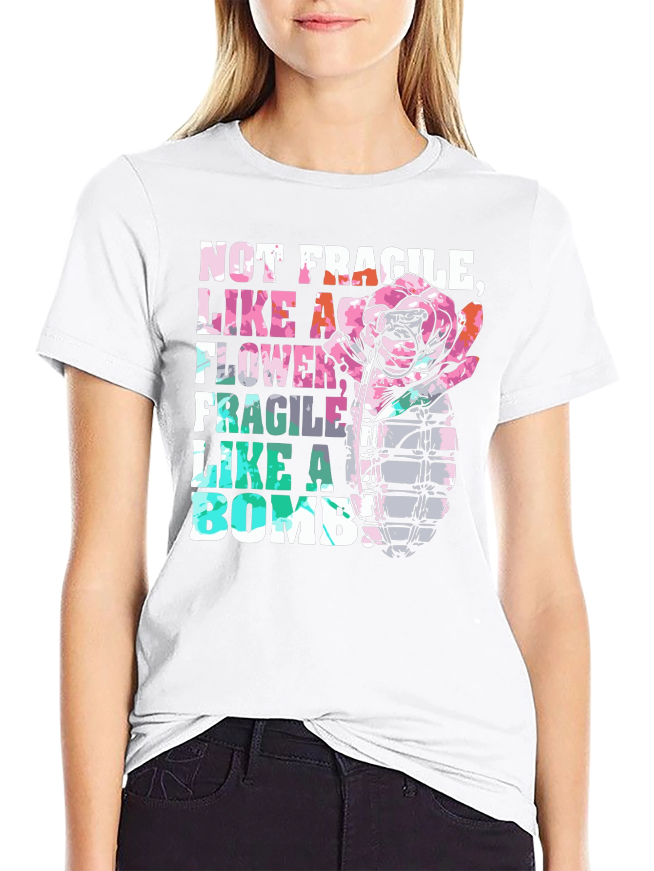 Not Fragile Like a Flower Bomb Graphic Tee