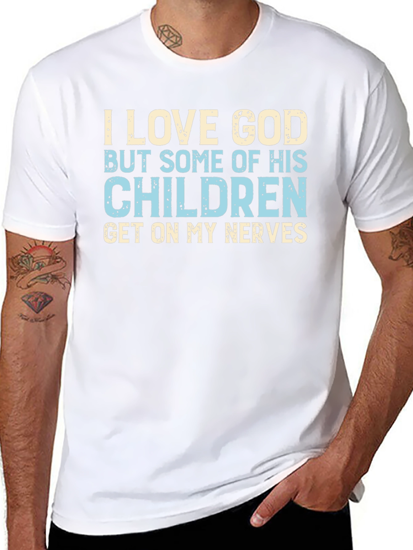 I Love God Funny Graphic Novelty T-Shirt