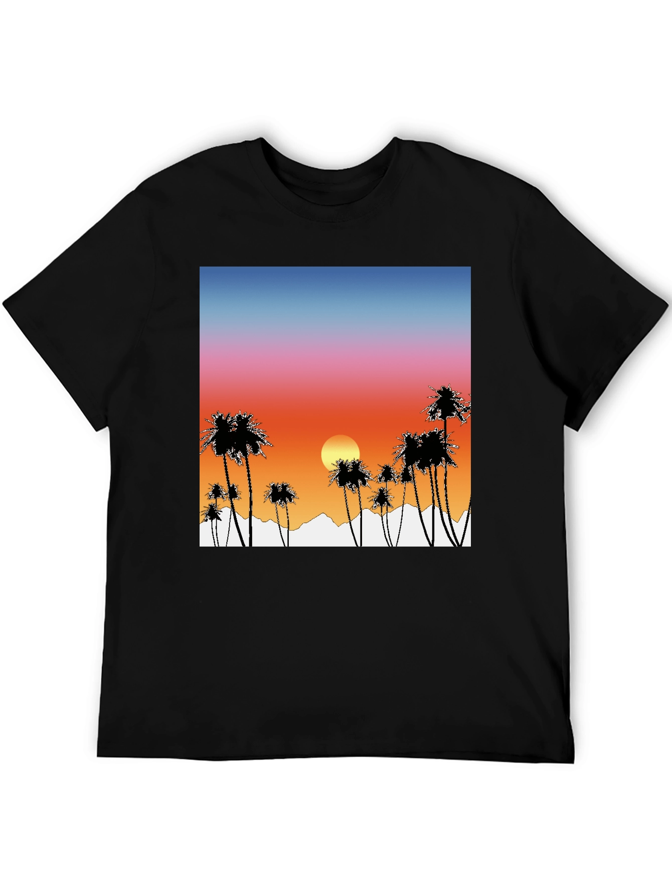 Sunset Palm Tree Graphic T-Shirt