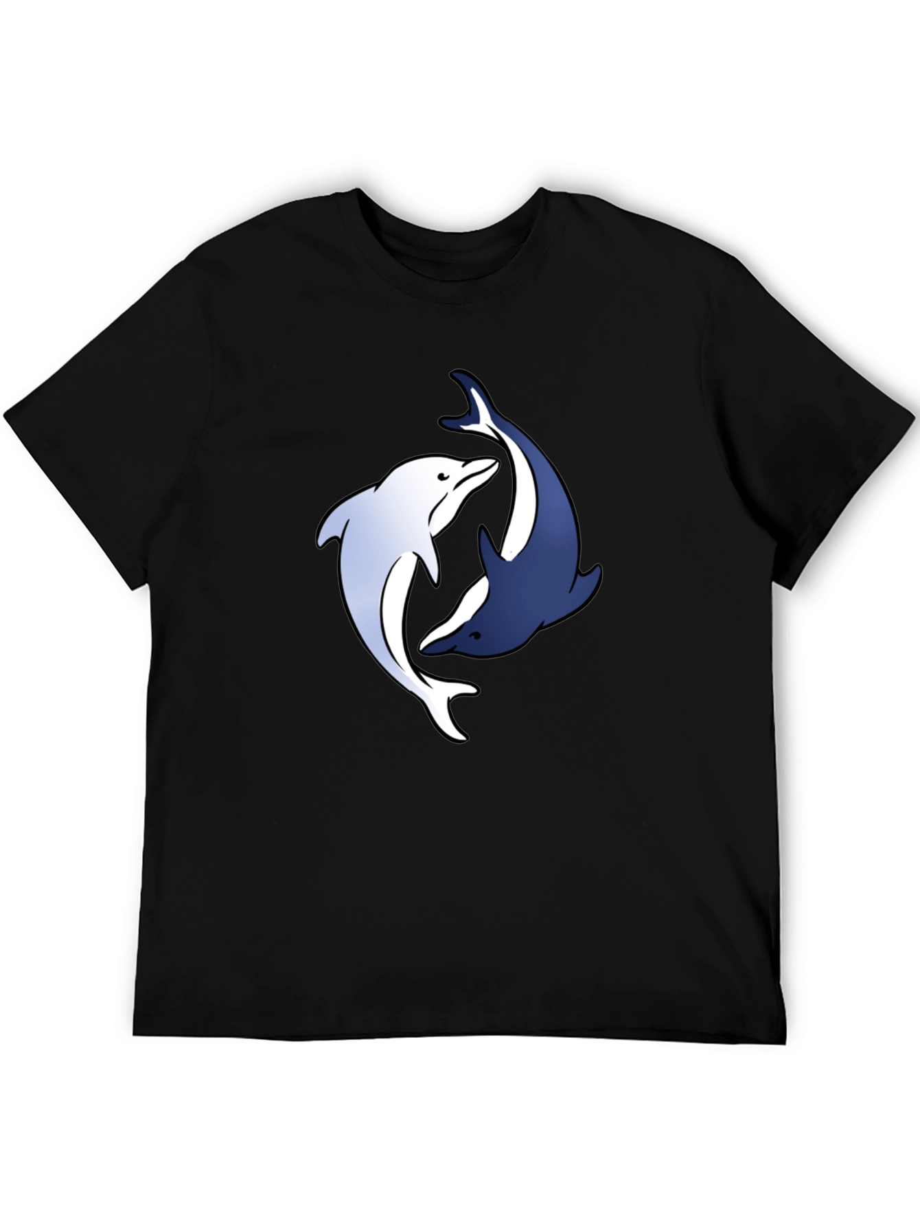 Dolphin Yin Yang Graphic Tee - Black