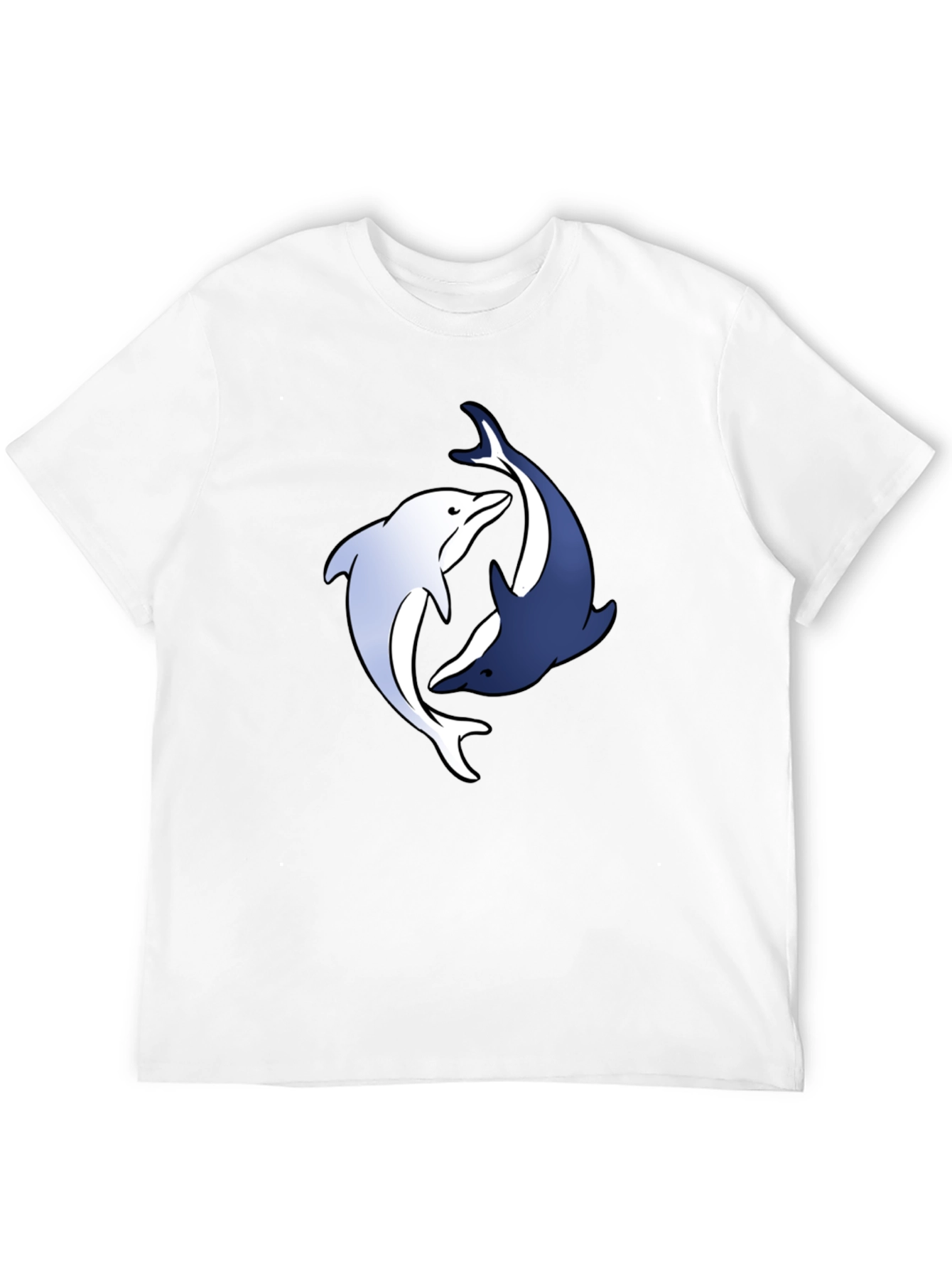 Dolphin Yin Yang Graphic Tee - Black