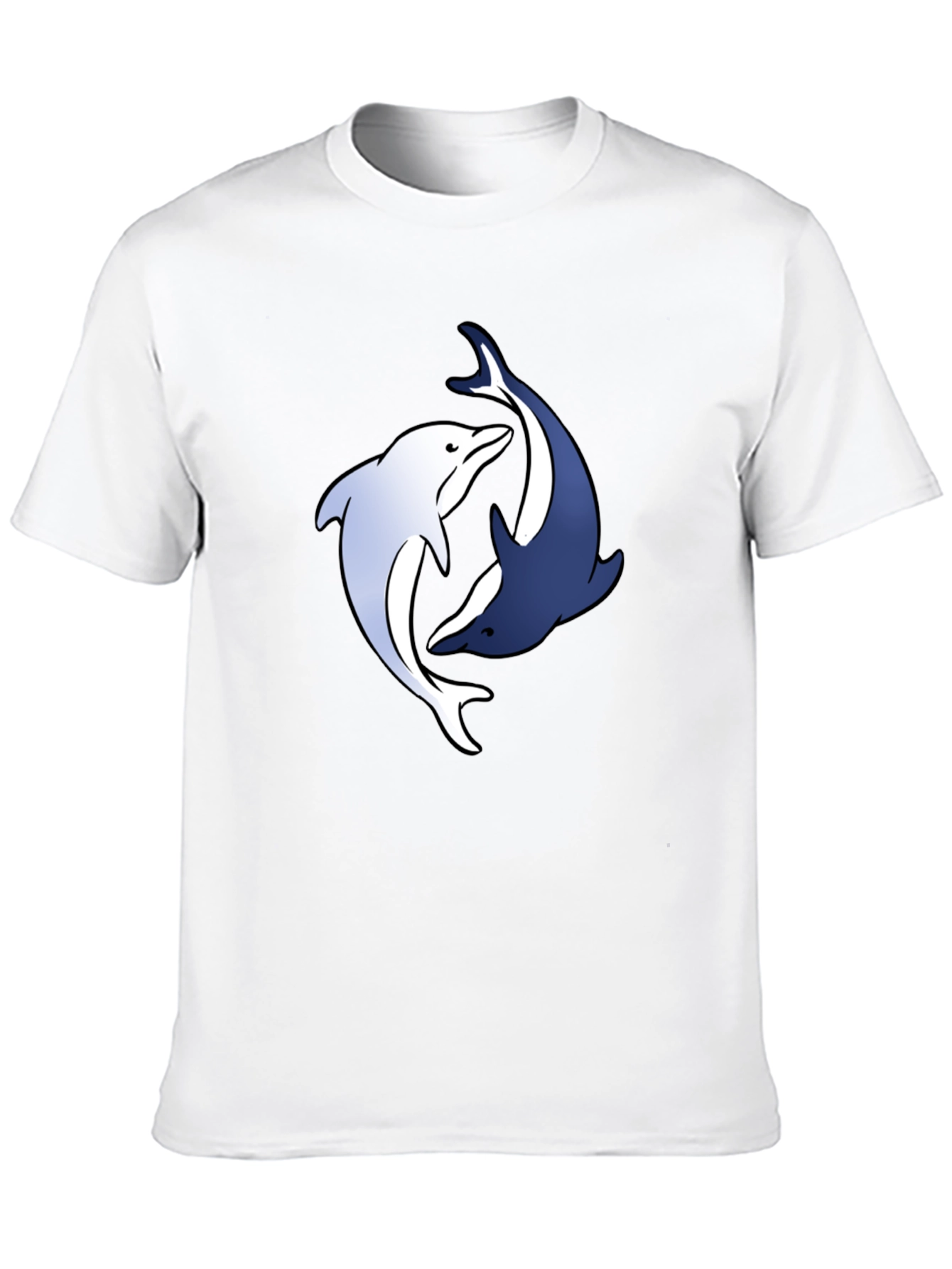 Dolphin Yin Yang Graphic Tee - Black