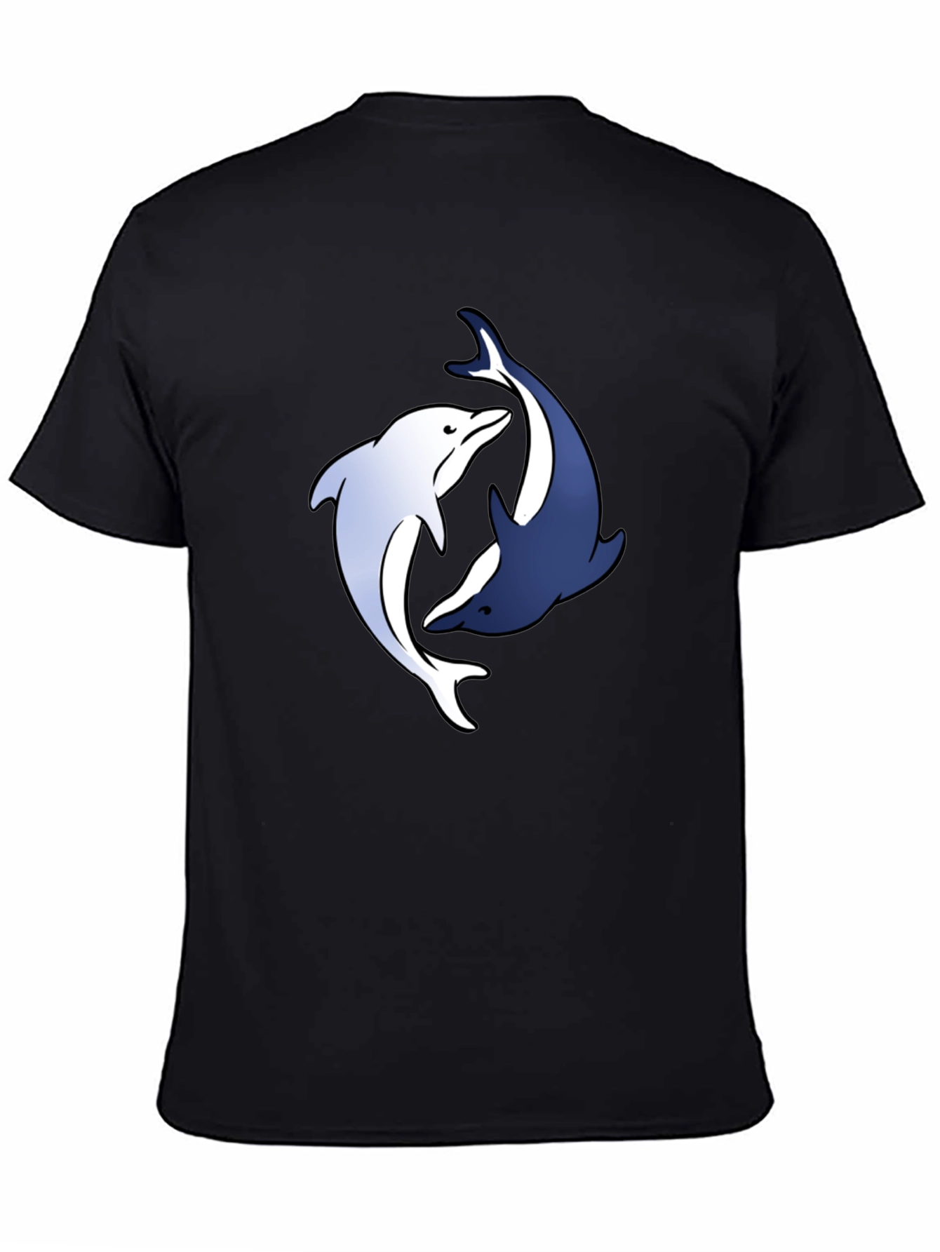 Dolphin Yin Yang Graphic Tee - Black