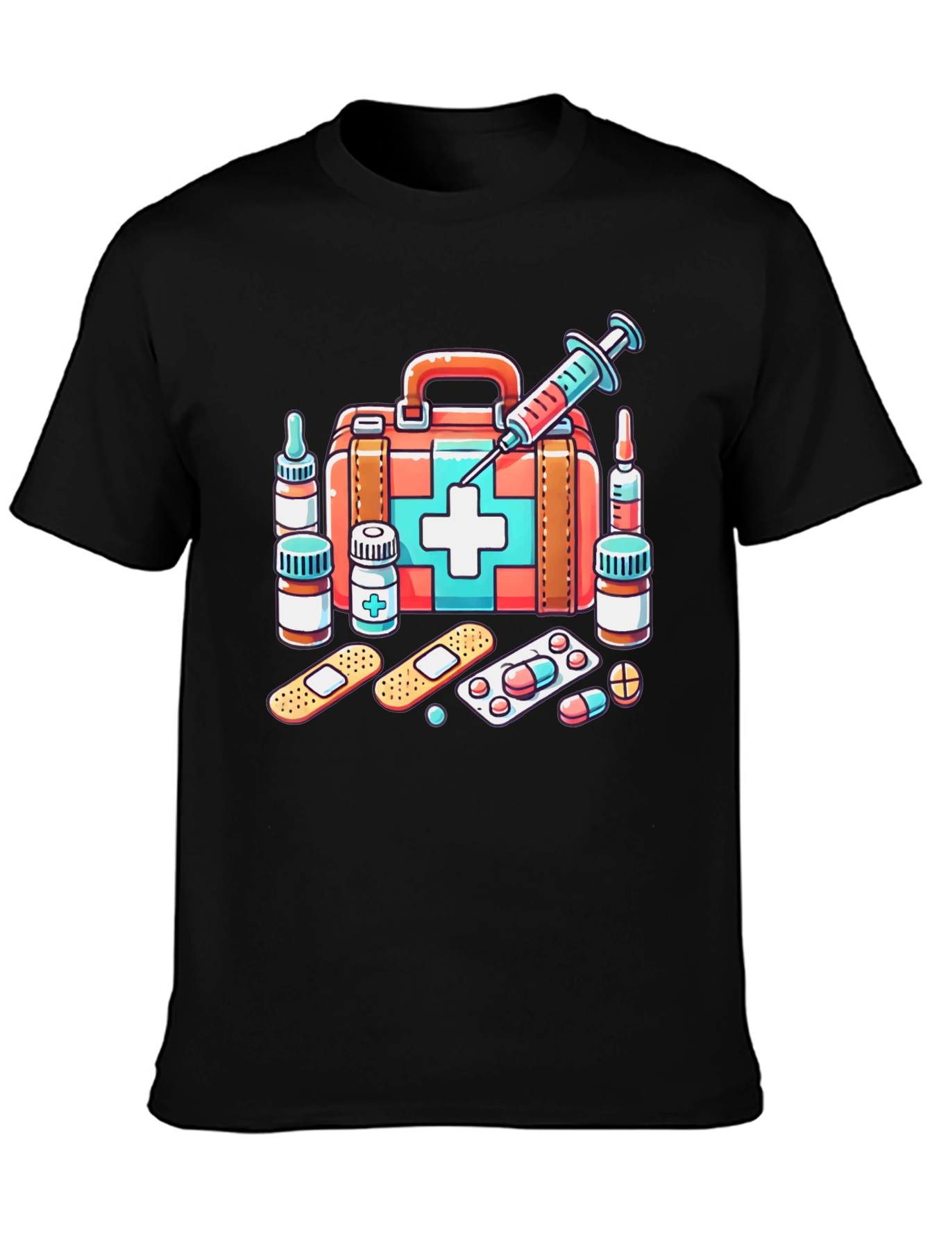 Medical Kit Graphic Tee - Unisex Black T-Shirt