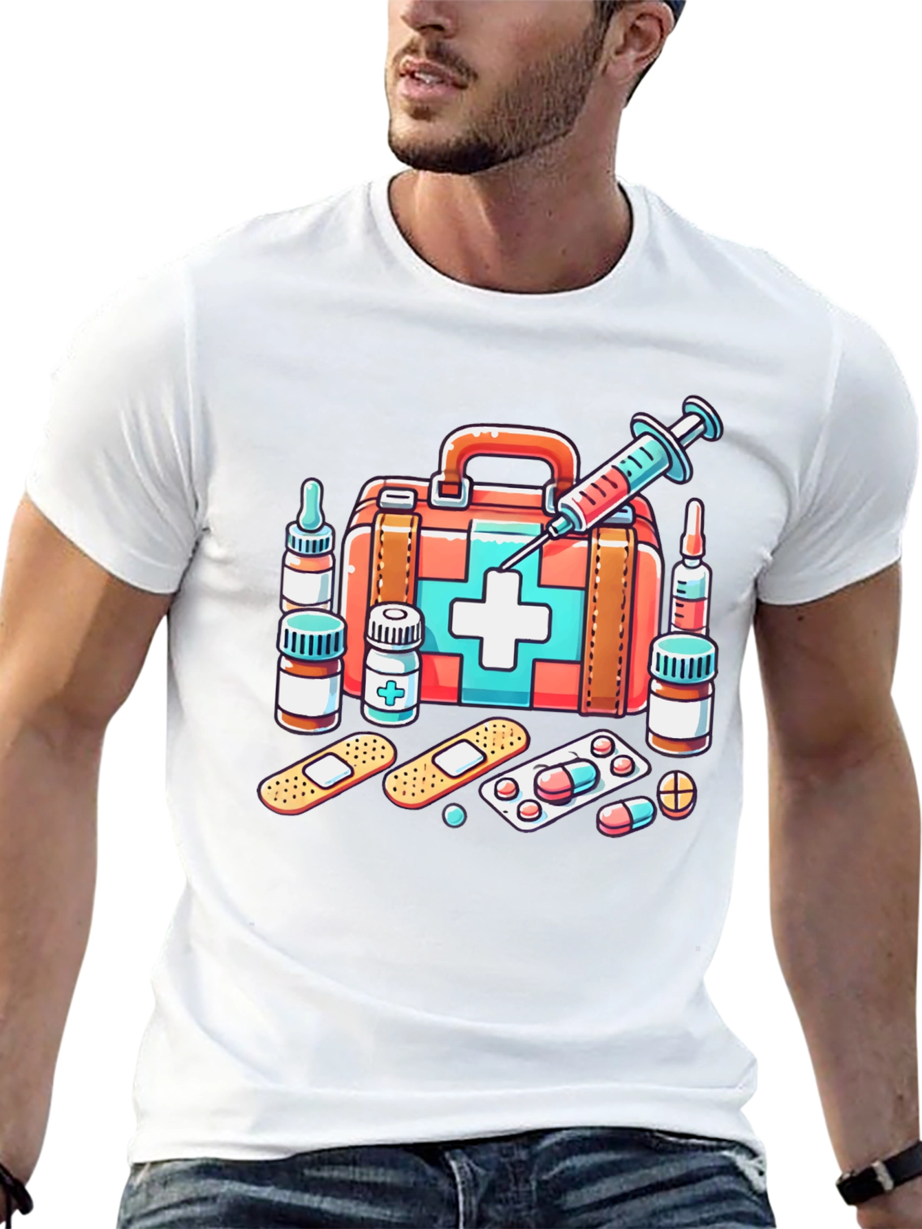 Medical Kit Graphic Tee - Unisex Black T-Shirt