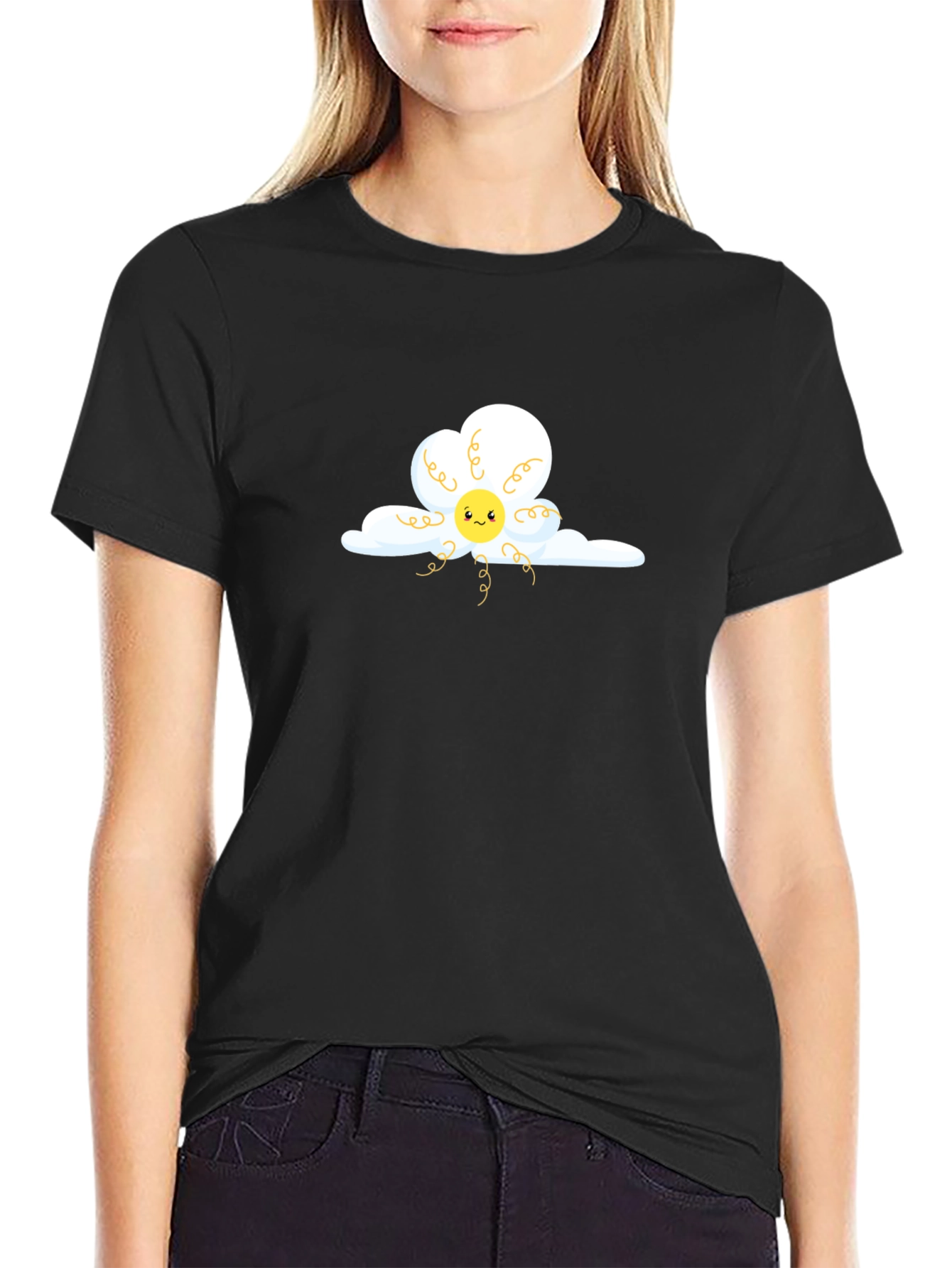 Cloudy Sun T-Shirt - Whimsical Graphic Tee