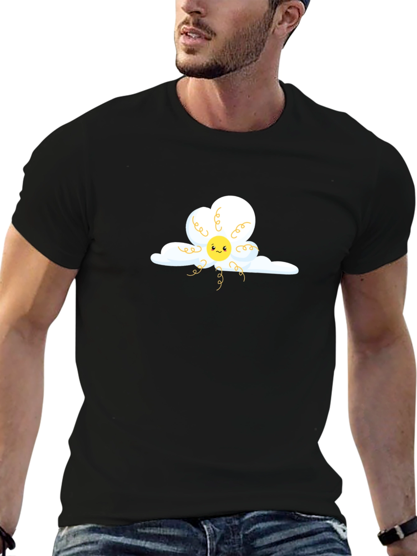 Cloudy Sun T-Shirt - Whimsical Graphic Tee