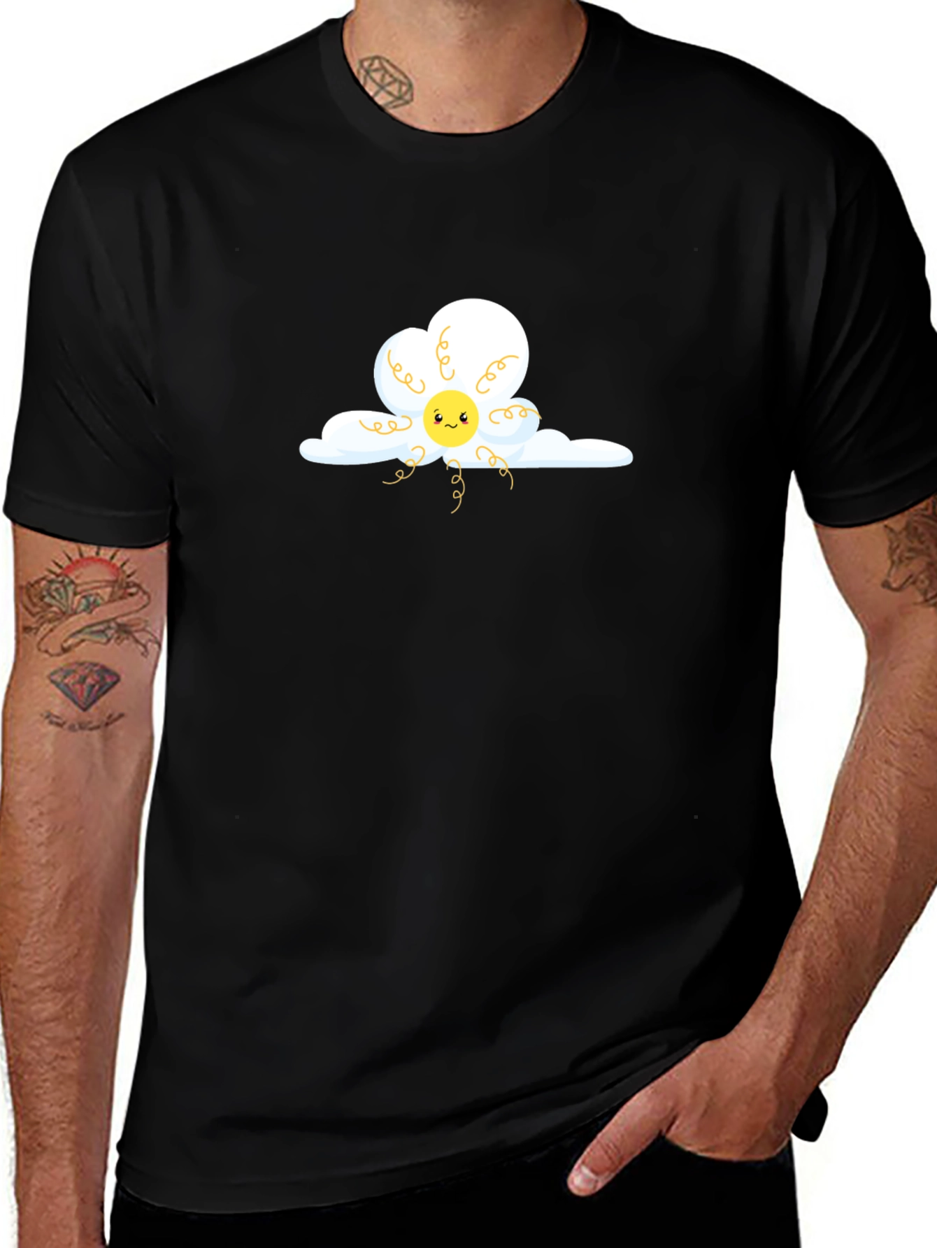 Cloudy Sun T-Shirt - Whimsical Graphic Tee
