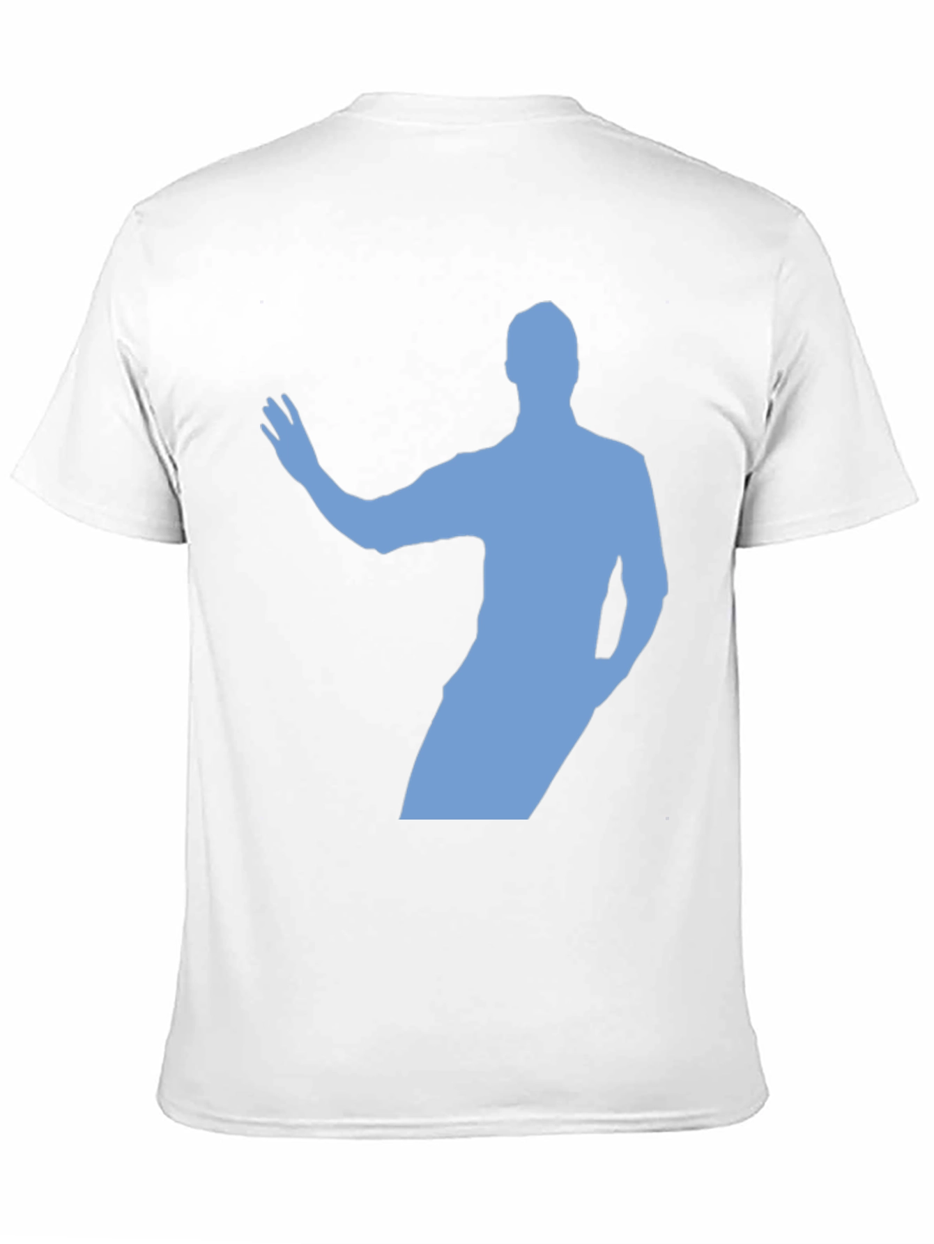 Black T-Shirt with Light Blue Figure Silhouette Design