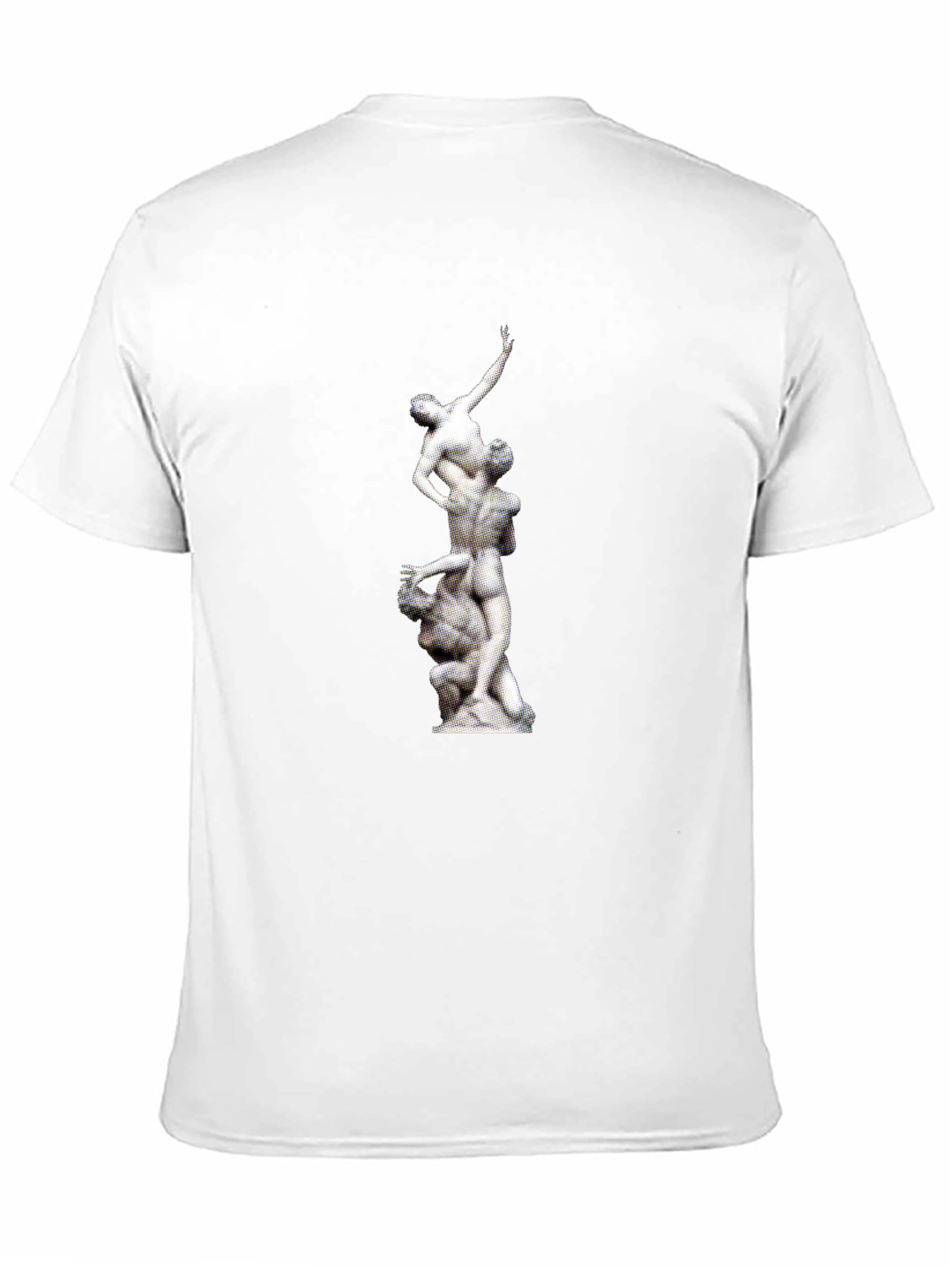 Statue Print Black Crew Neck T-Shirt