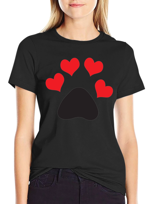 Heart Paw Print Graphic Tee - Mens Black T-Shirt