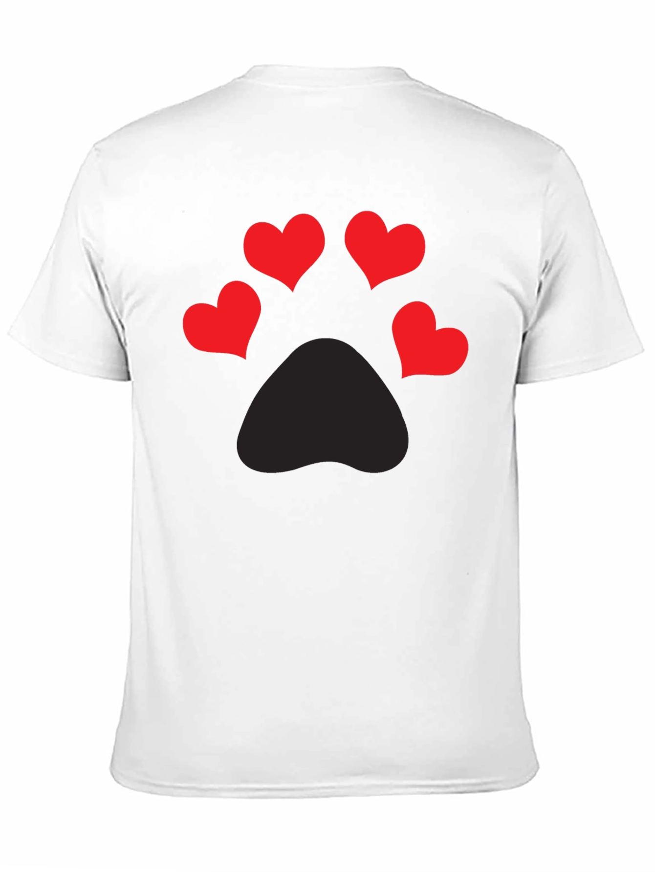 Heart Paw Print Graphic Tee - Mens Black T-Shirt