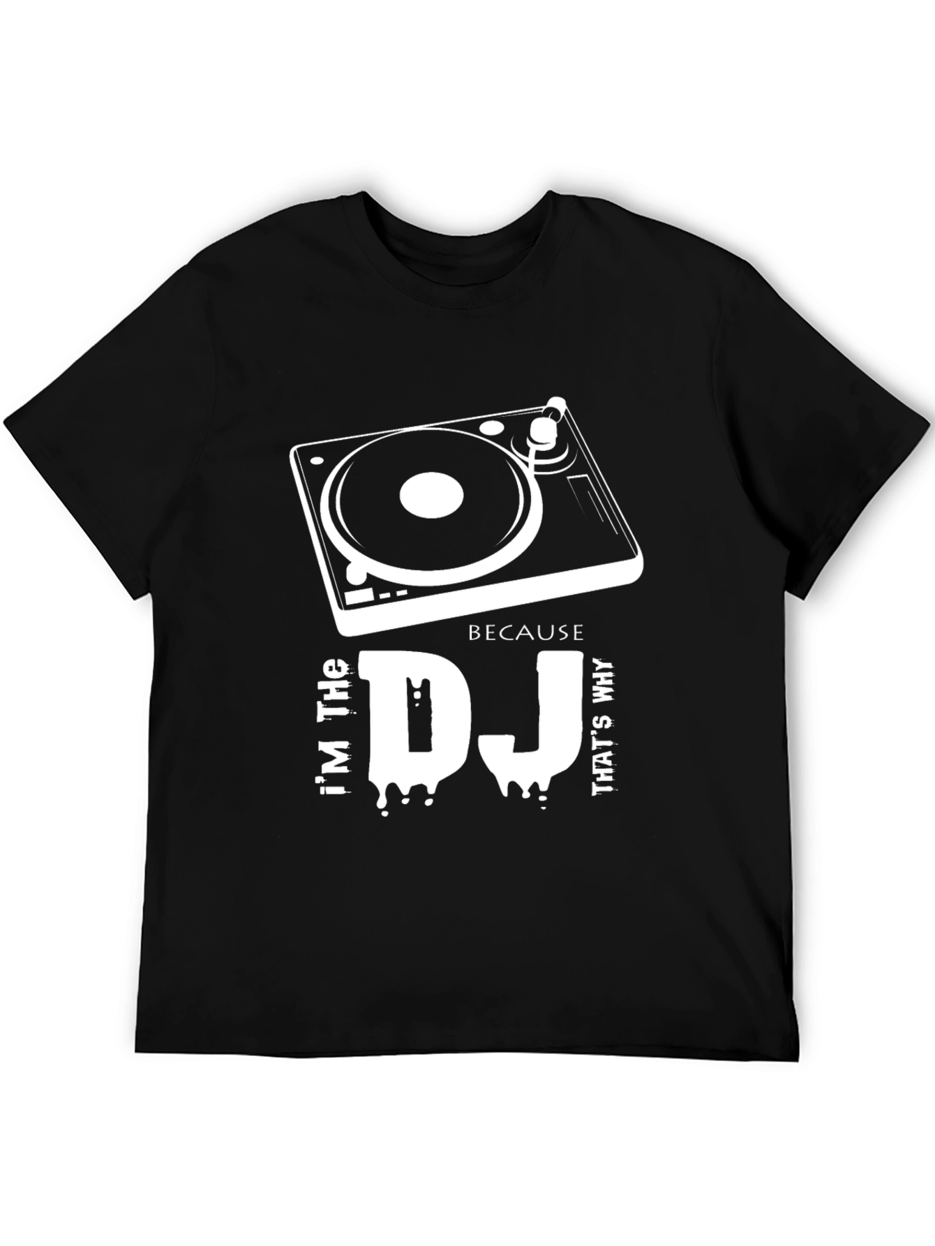 DJ Turntable Graphic T-Shirt - Black Cotton Tee