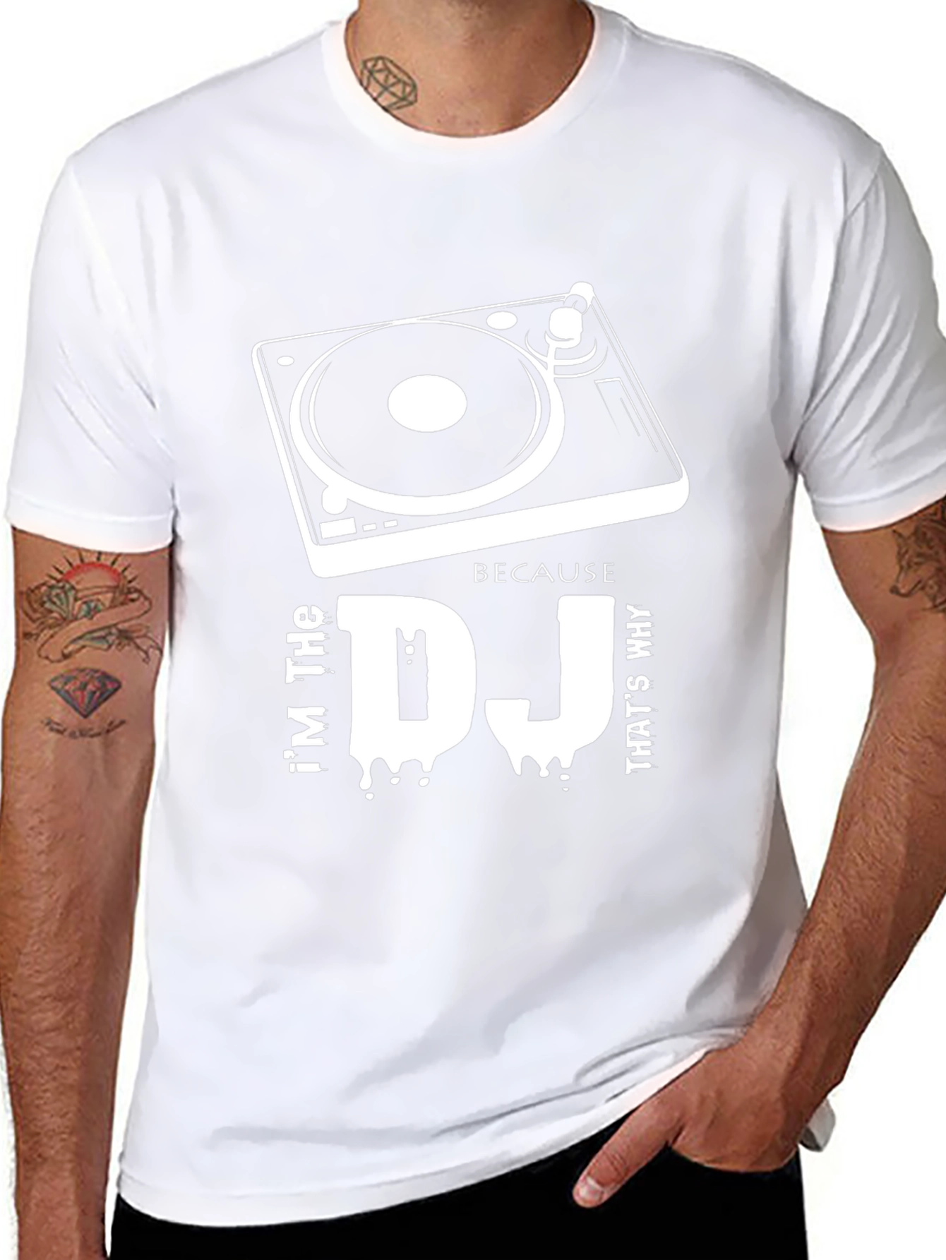 DJ Turntable Graphic T-Shirt - Black Cotton Tee