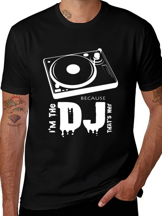 DJ Turntable Graphic T-Shirt - Black Cotton Tee