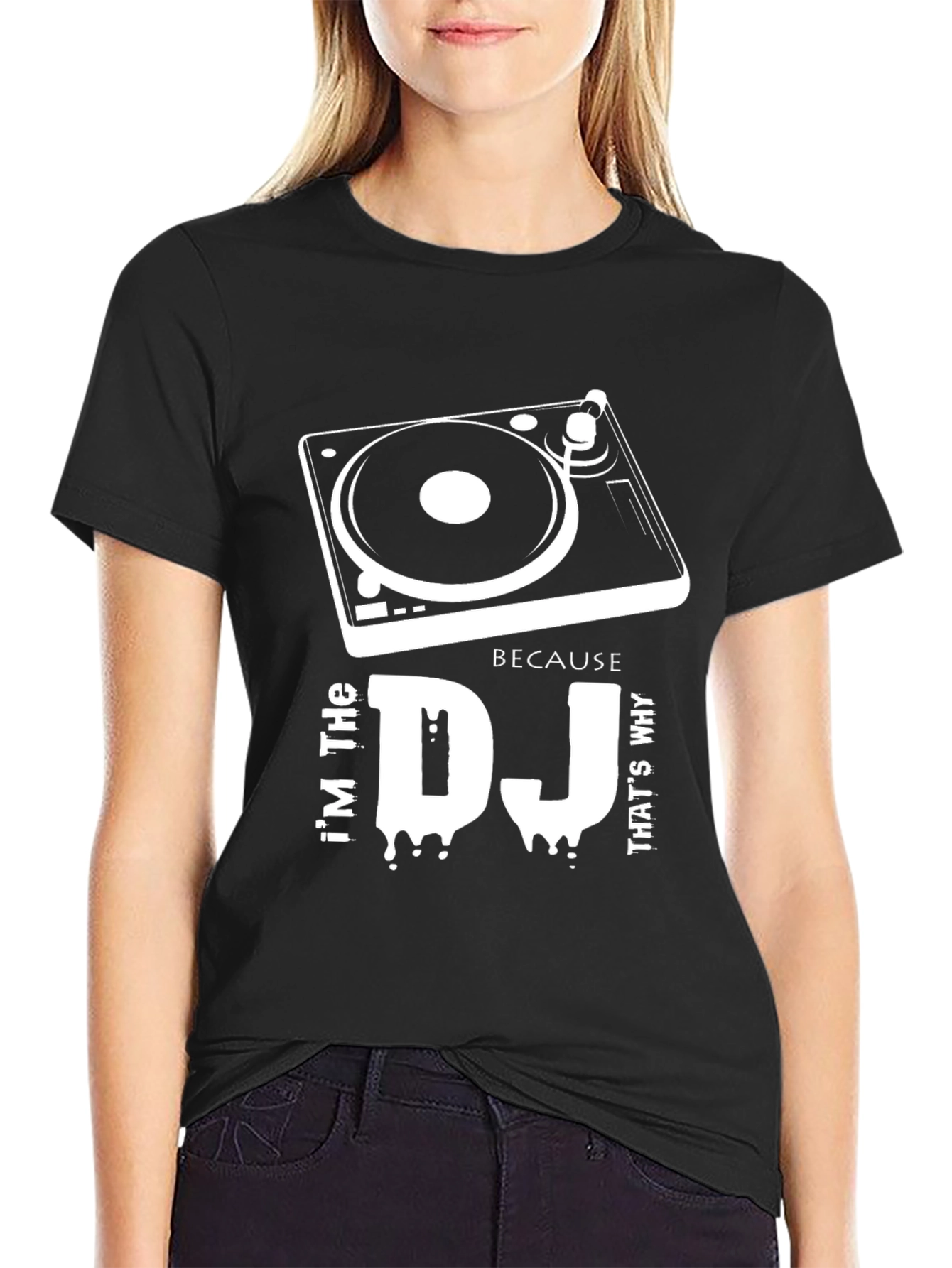 DJ Turntable Graphic T-Shirt - Black Cotton Tee