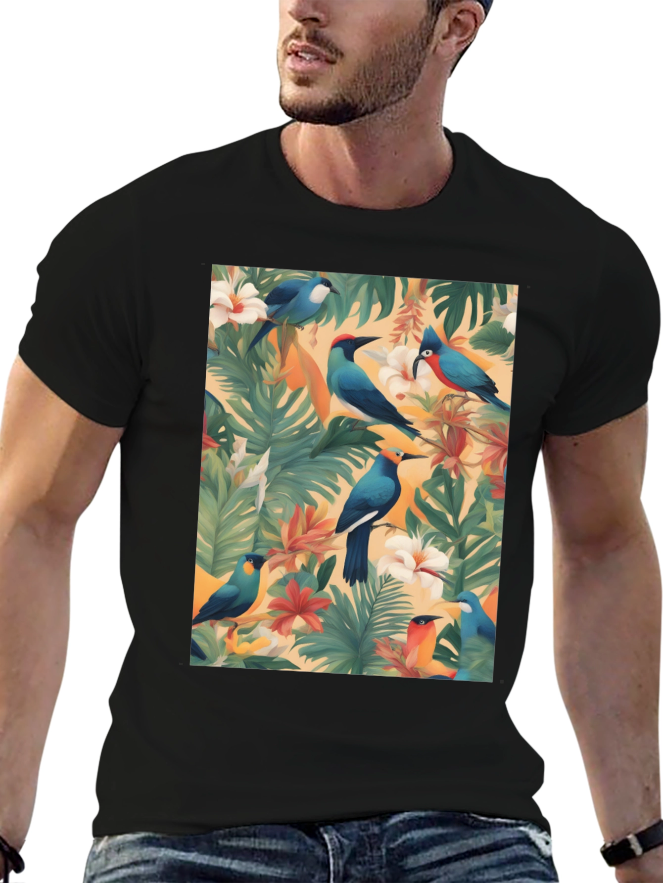 Tropical Birds Graphic T-Shirt