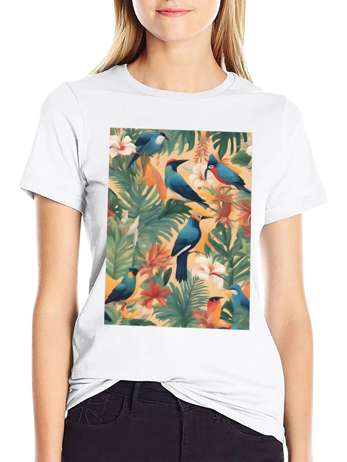 Tropical Birds Graphic T-Shirt