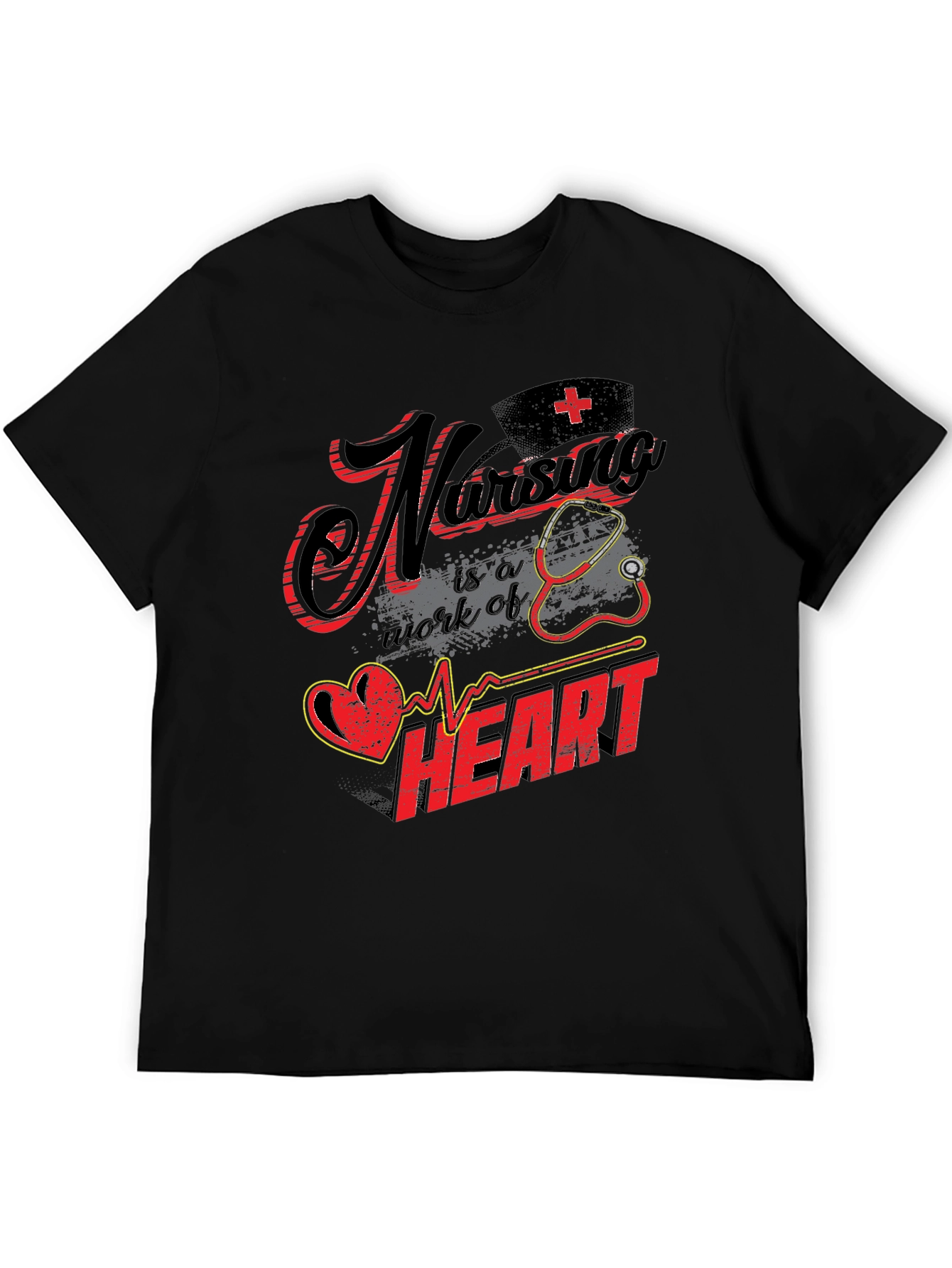 Nursing is a Work of Heart Graphic T-Shirt