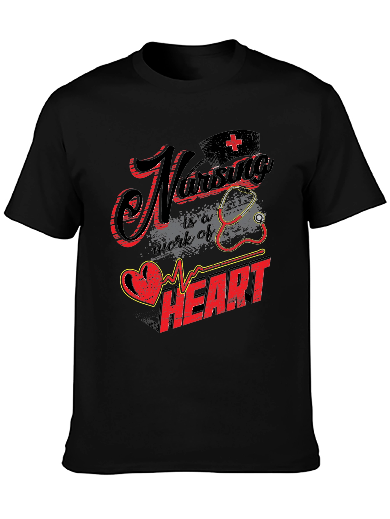 Nursing is a Work of Heart Graphic T-Shirt