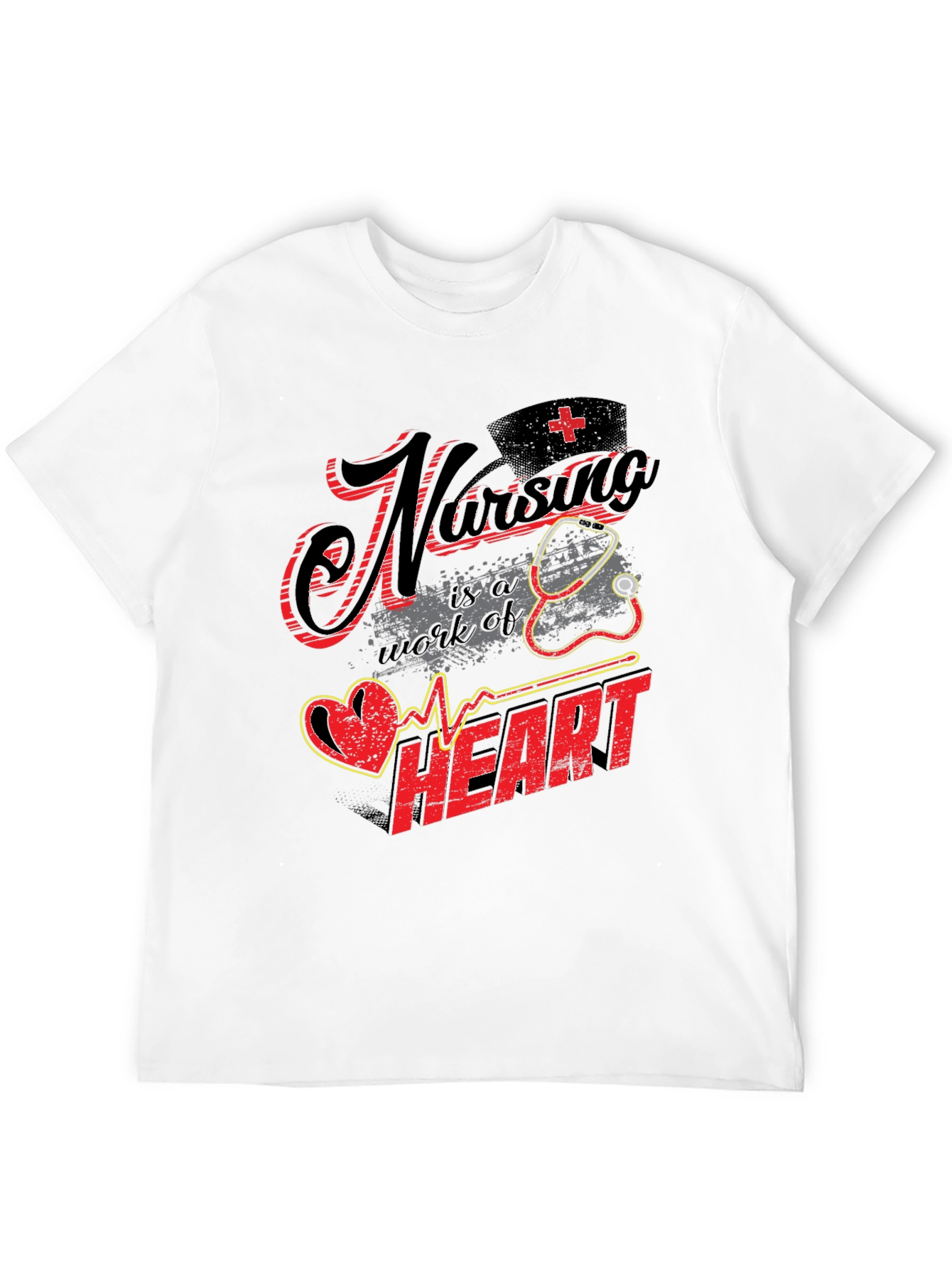 Nursing is a Work of Heart Graphic T-Shirt