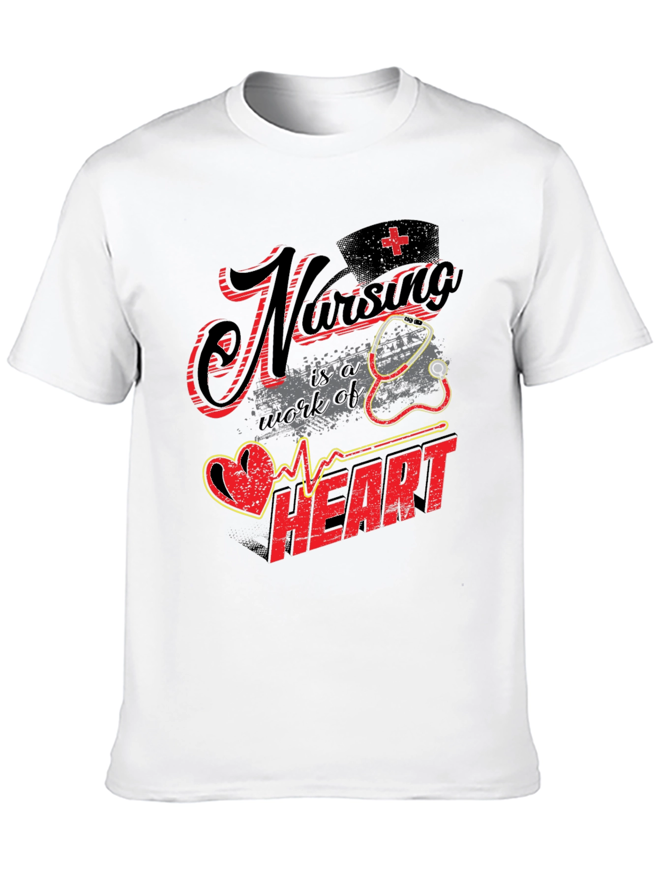 Nursing is a Work of Heart Graphic T-Shirt