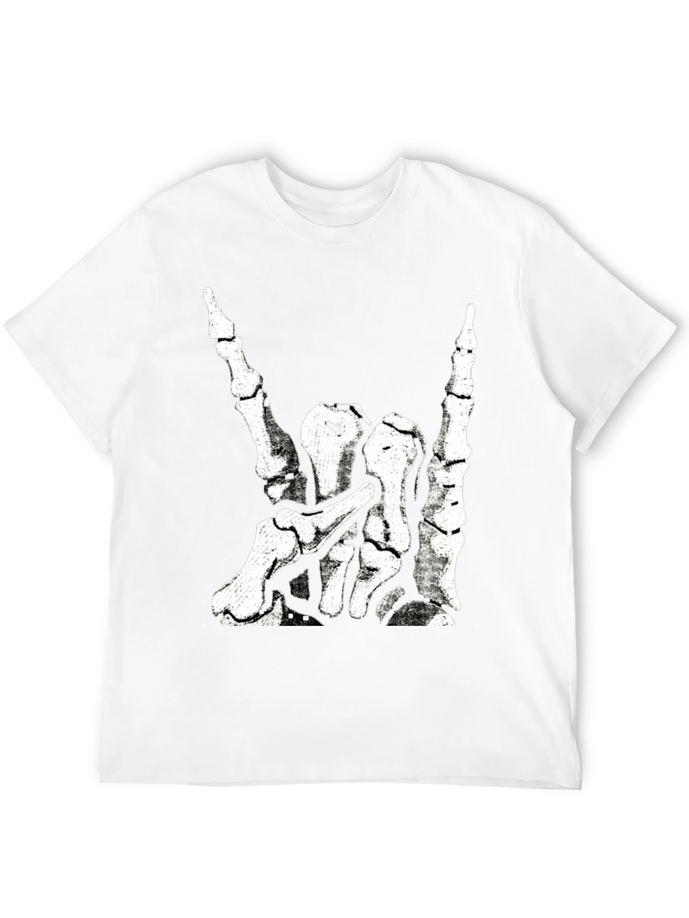 Rock On Skeleton Hand Graphic T-Shirt