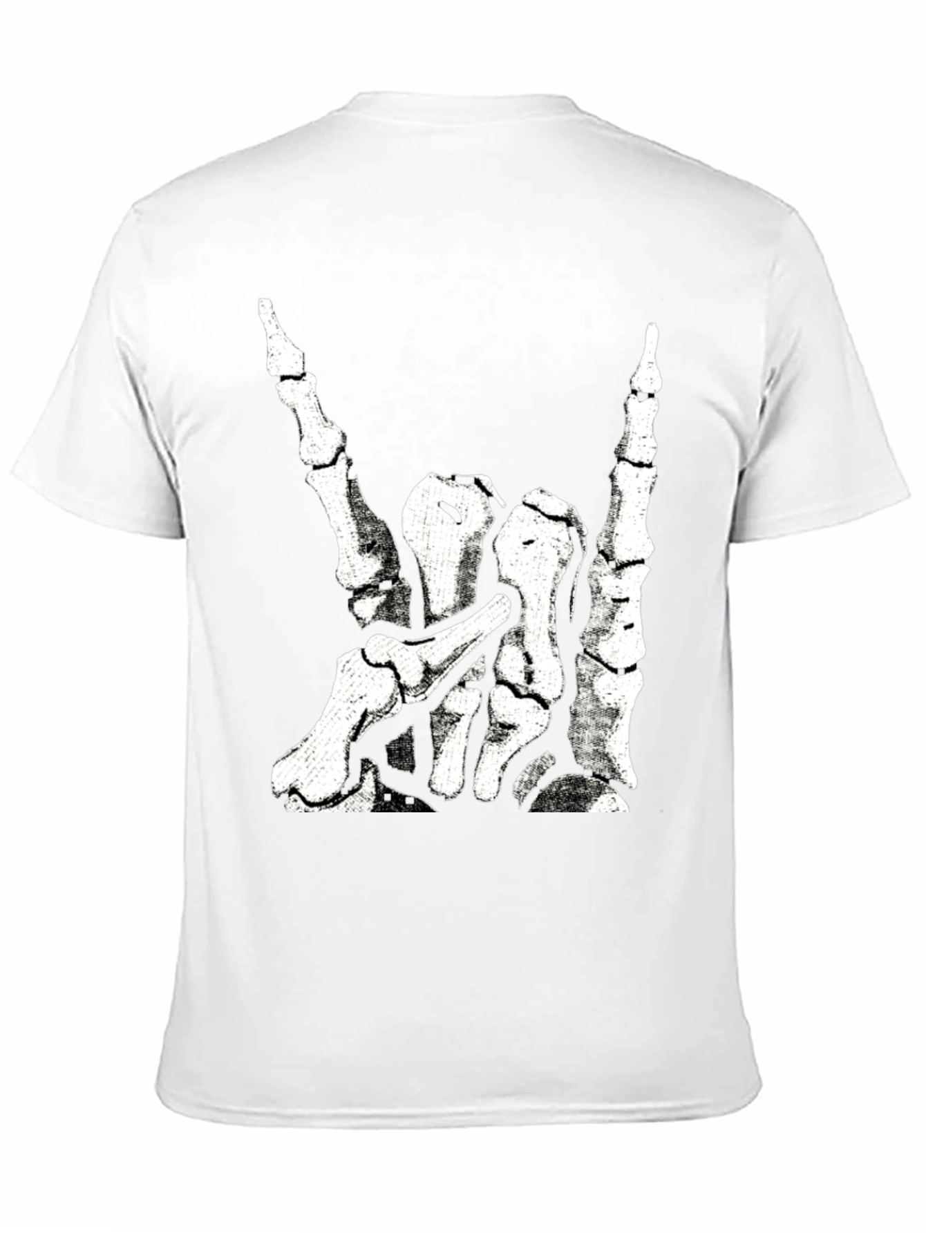 Rock On Skeleton Hand Graphic T-Shirt