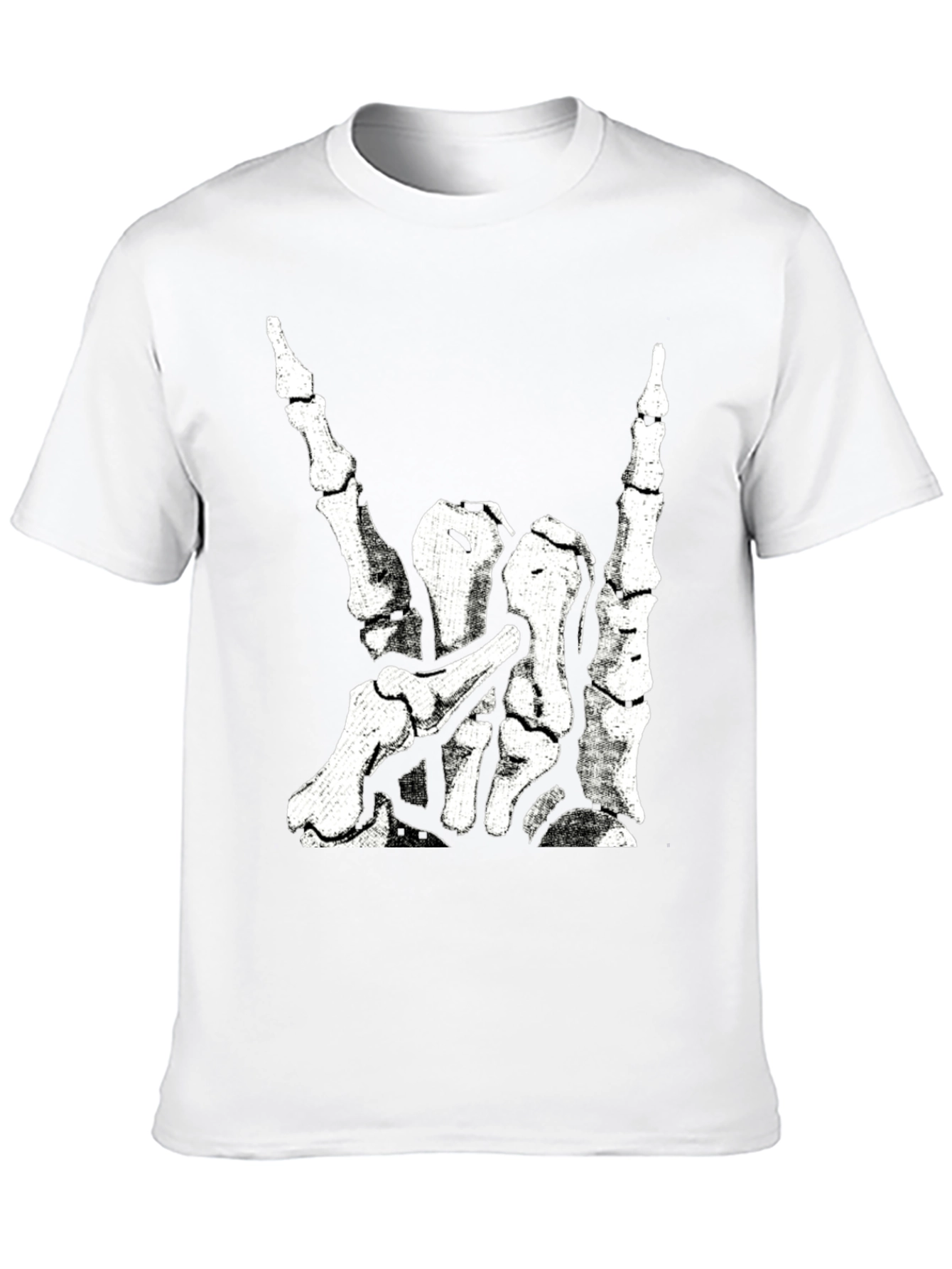 Rock On Skeleton Hand Graphic T-Shirt