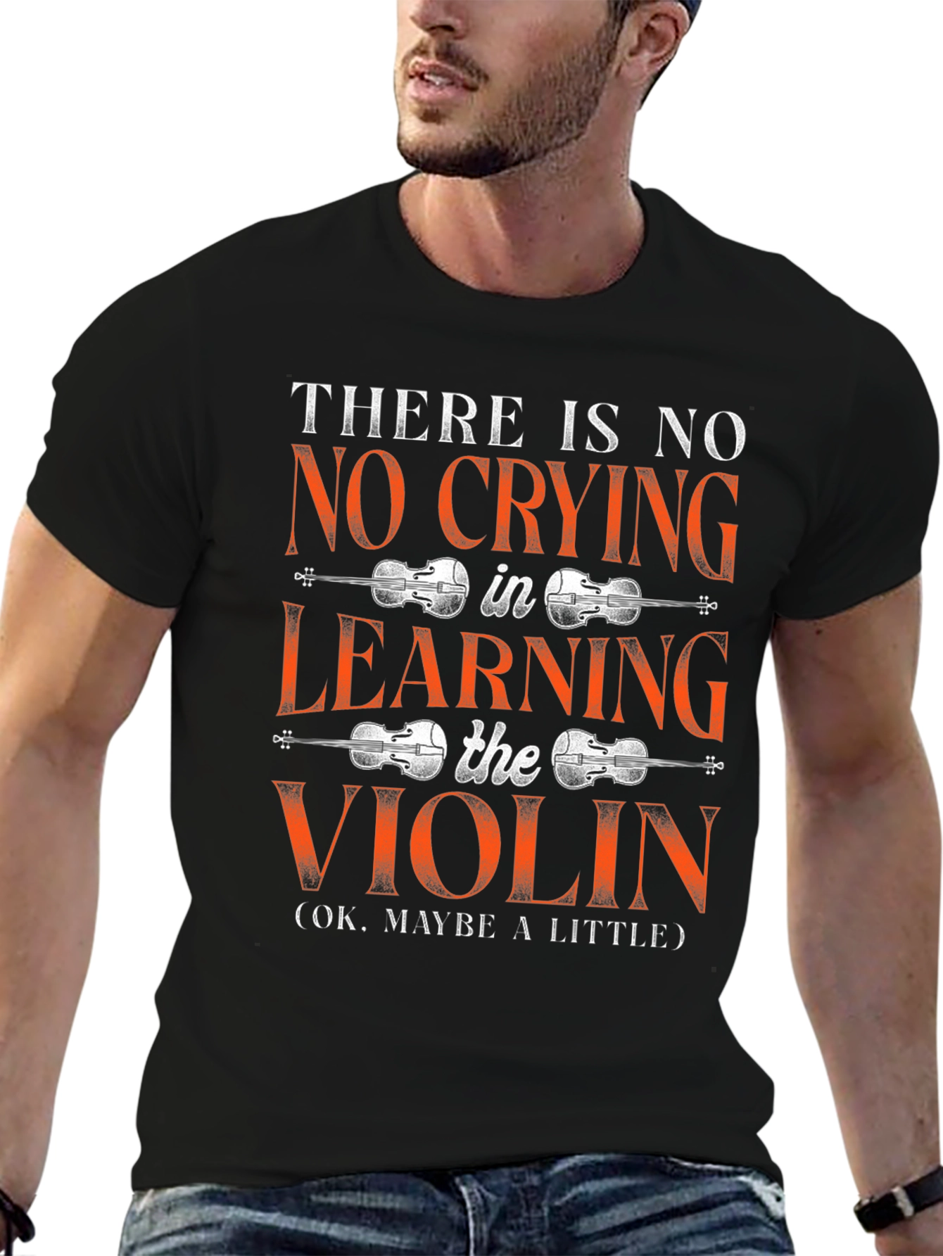 No Crying Learning Violin T-Shirt