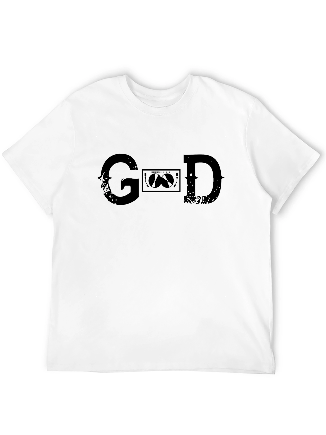 Distressed G❤️D Black Graphic T-Shirt