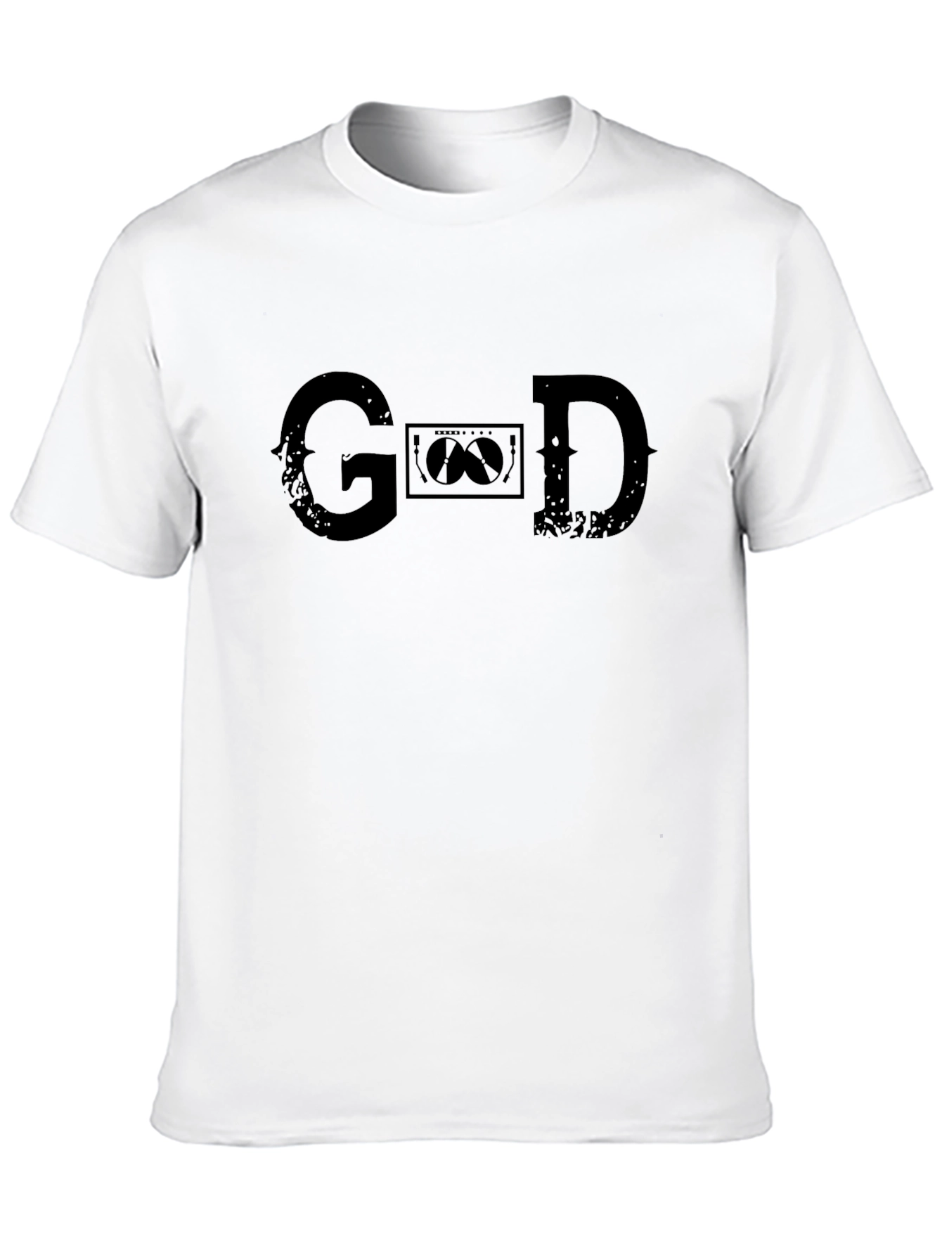 Distressed G❤️D Black Graphic T-Shirt
