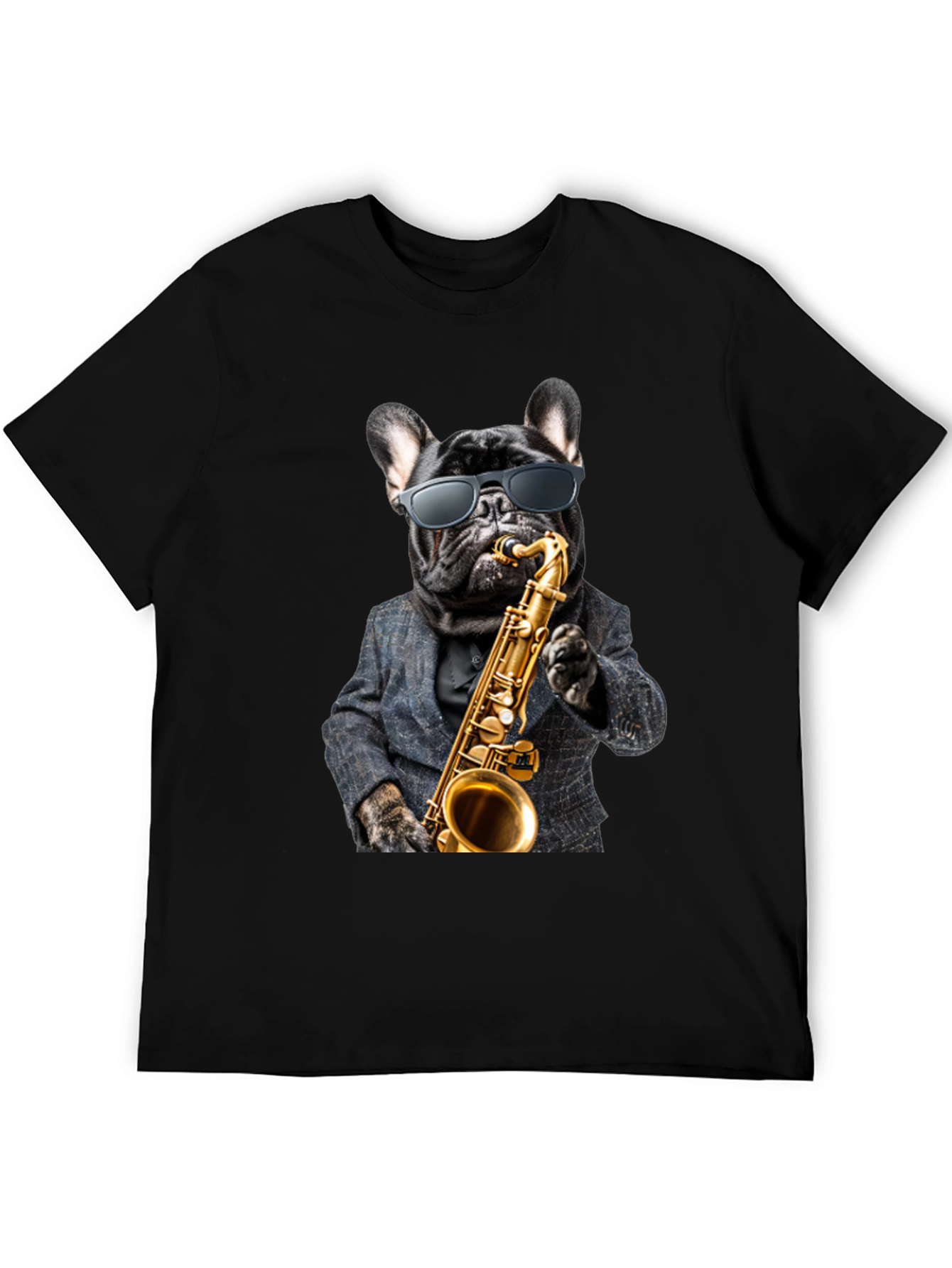 Cool Dog Saxophone T-Shirt - Black